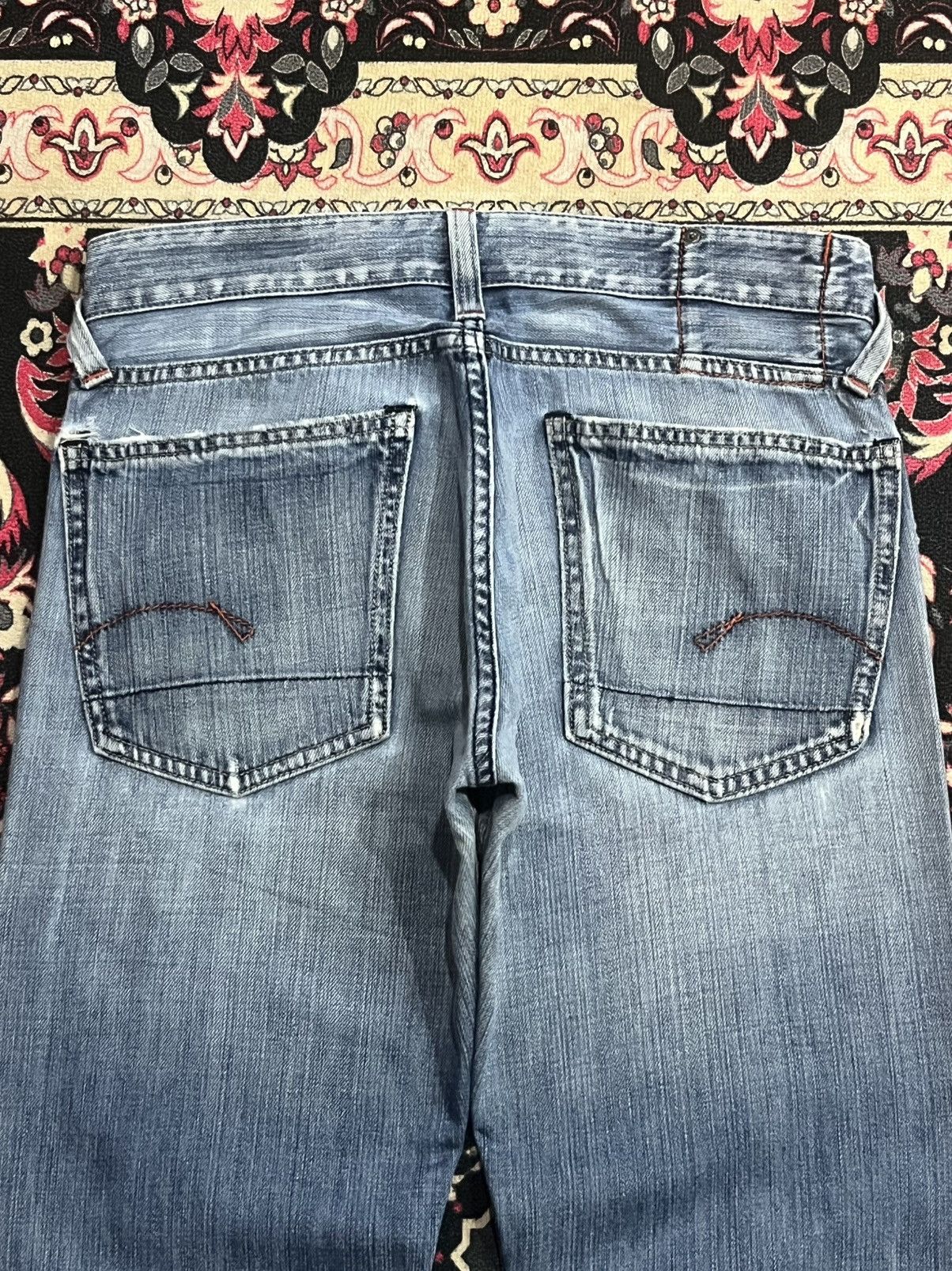 G-Star Vintage G-Star Raw Light Blue Washed Fringe Flare Jeans Size US 30 / EU 46 - 10 Thumbnail