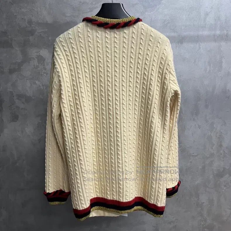 Gucci Gucci Cream white hemp flower trim cashmere wool long card Size XS / US 0-2 / IT 36-38 - 2 Thumbnail