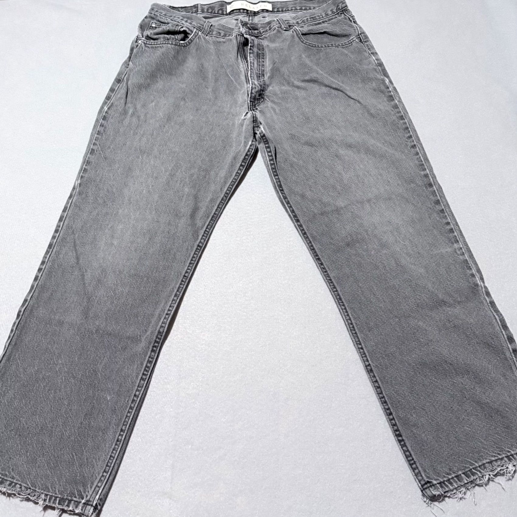 Vintage Arizona Jeans Mens Jeans Gray Distressed Relaxed Mid-Rise Straight 38X30 Denim City Classic 90s Mens Size US 38 / EU 54 - 2 Thumbnail