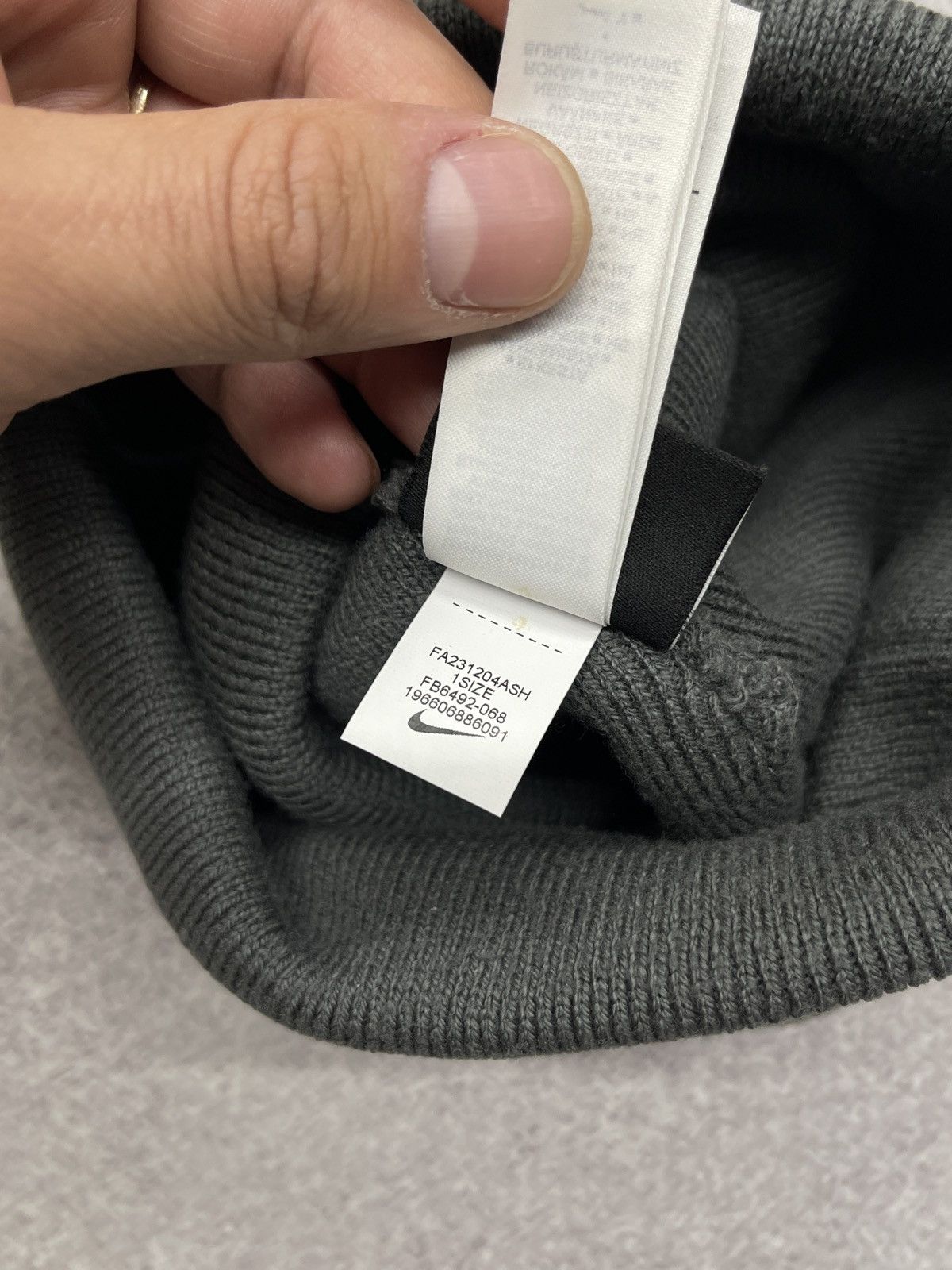 Nike Mens Nike Peak Swoosh Beanie Hat Grey Y2K ACG TN Size ONE SIZE - 8 Thumbnail