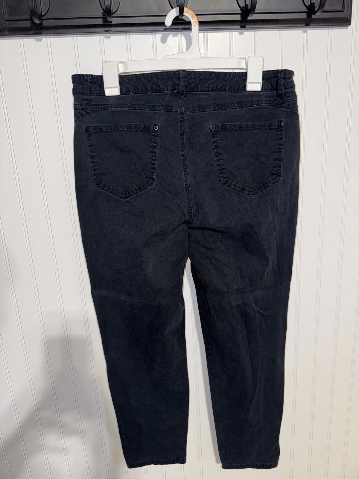 Other Hannah Women's Sz 12 Missy Black Straight Leg Stretch Pants Size 34" / US 12 / IT 48 - 2 Thumbnail