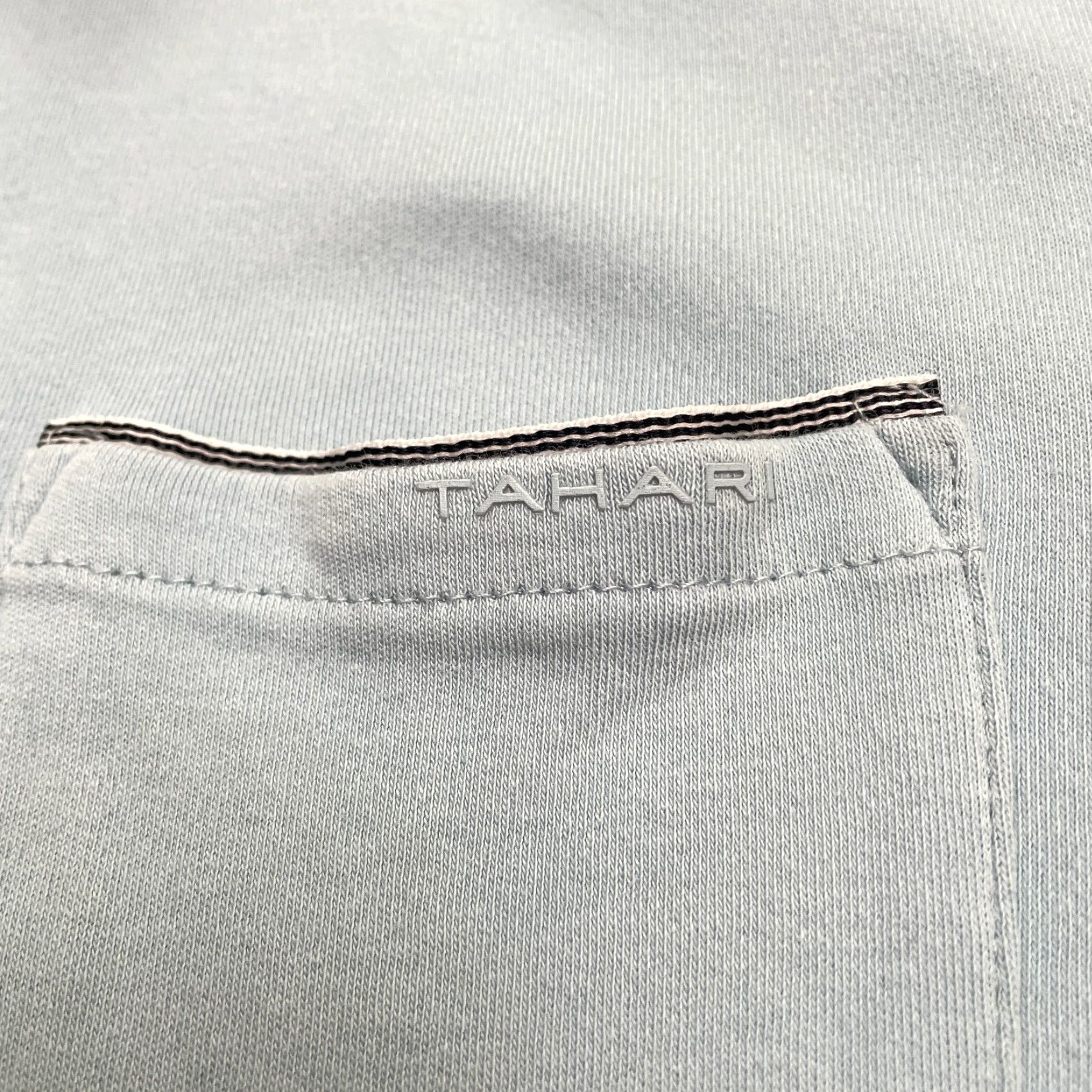 Vintage Tahari Polo Shirt Mens Medium Light Blue Pique 100% Cotton Short Sleeve Pocket Classic Golf Dress Shirt Mens M Blue Size US M / EU 48-50 / 2 - 5 Thumbnail