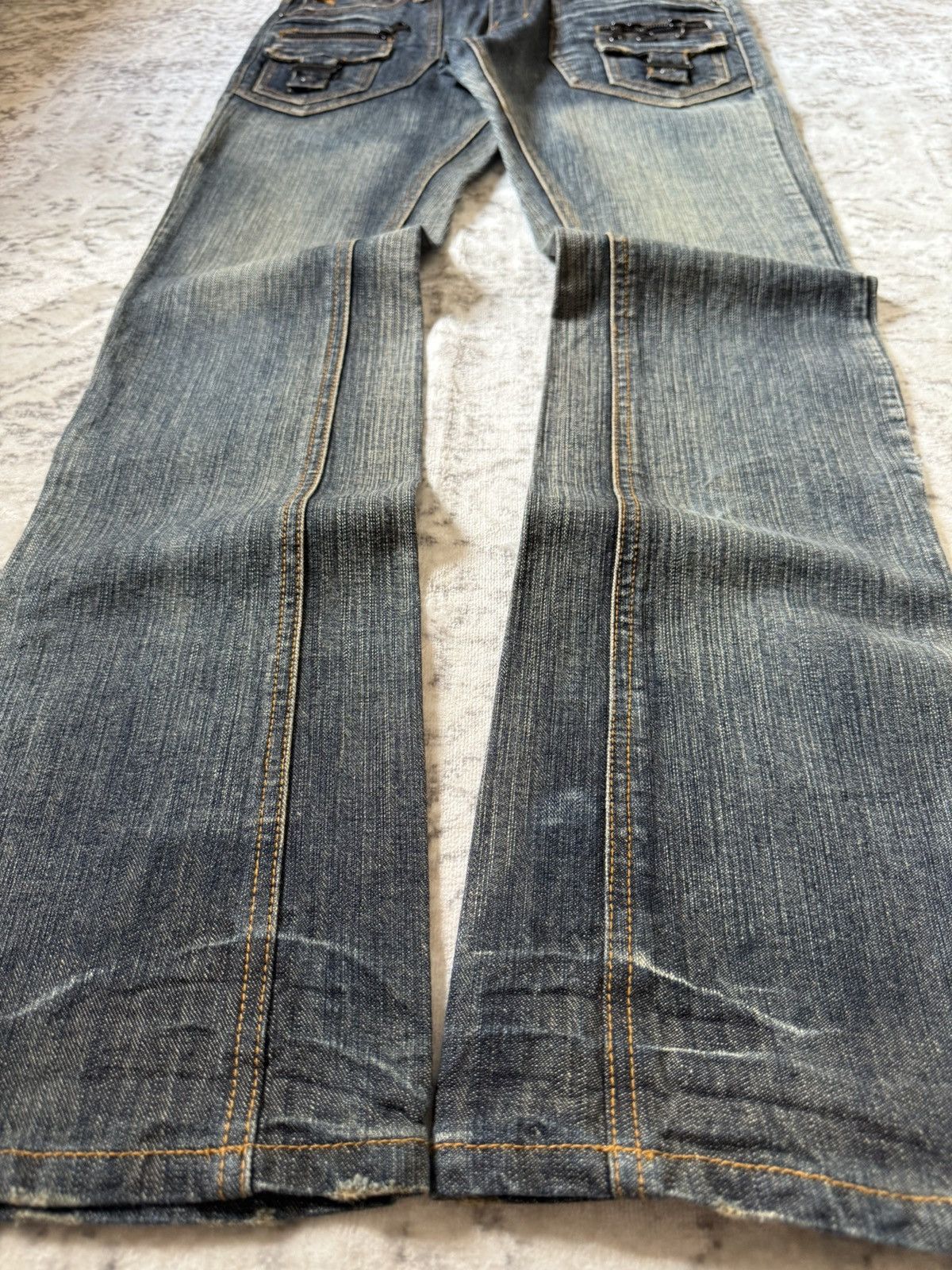 In The Attic In The Attic Japan Mud Earthy Wash Paneled Gun Pocket Jeans Size US 30 / EU 46 - 10 Thumbnail