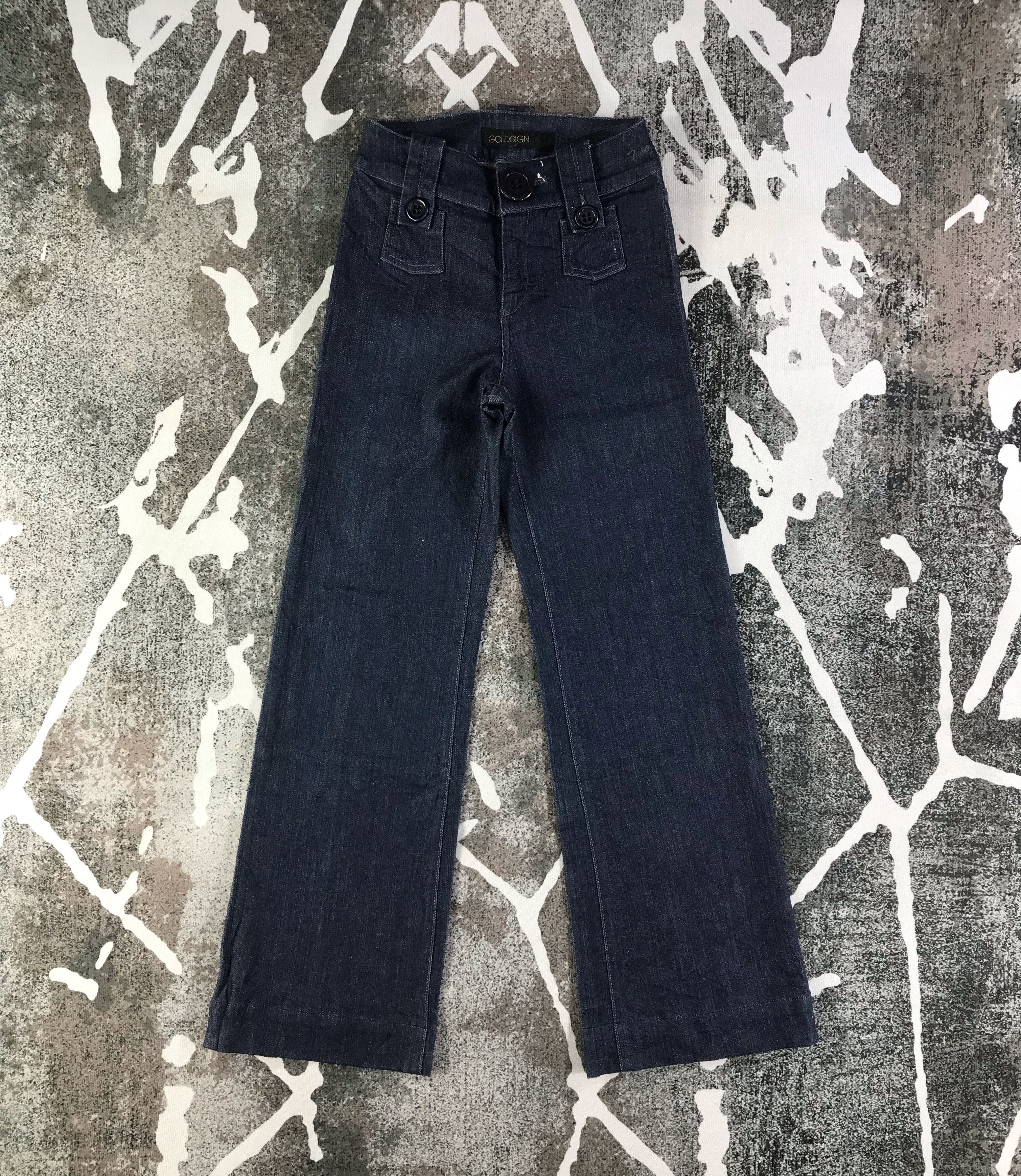 GOLDSIGN Goldsign Denim Dark Wash Flared Jeans KJ1597 Size 25" / US 0 / IT 36 - 1 Thumbnail