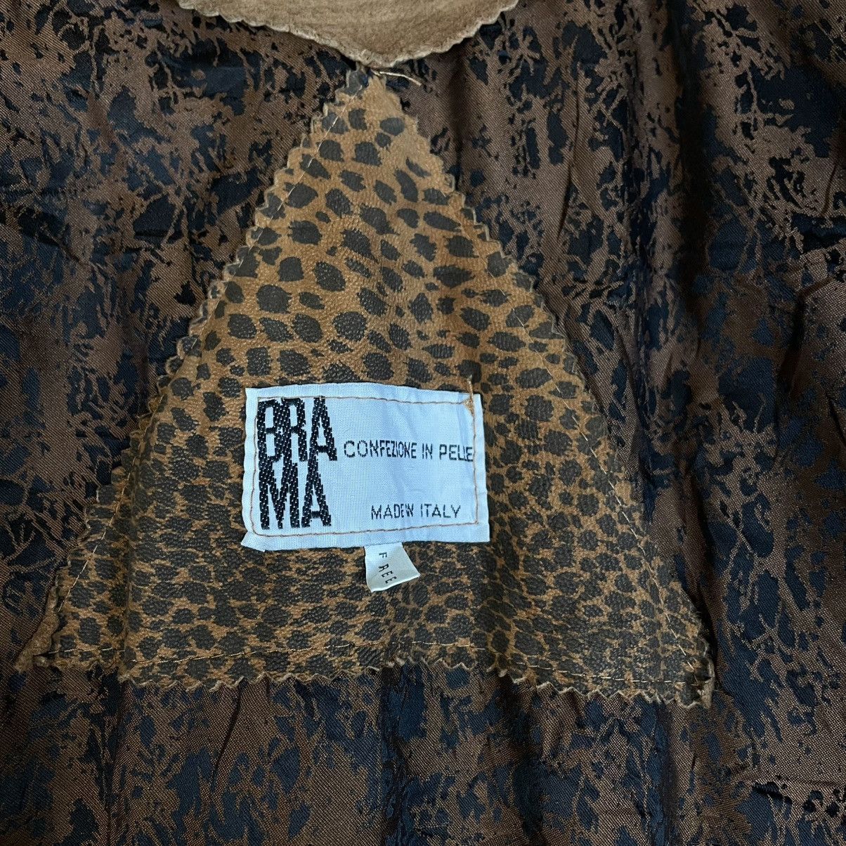 Genuine Leather ITALIAN DESIGNER BRA MA GENUINE LEATHER LEOPARD HEAVY JACKET Size US L / EU 52-54 / 3 - 10 Thumbnail
