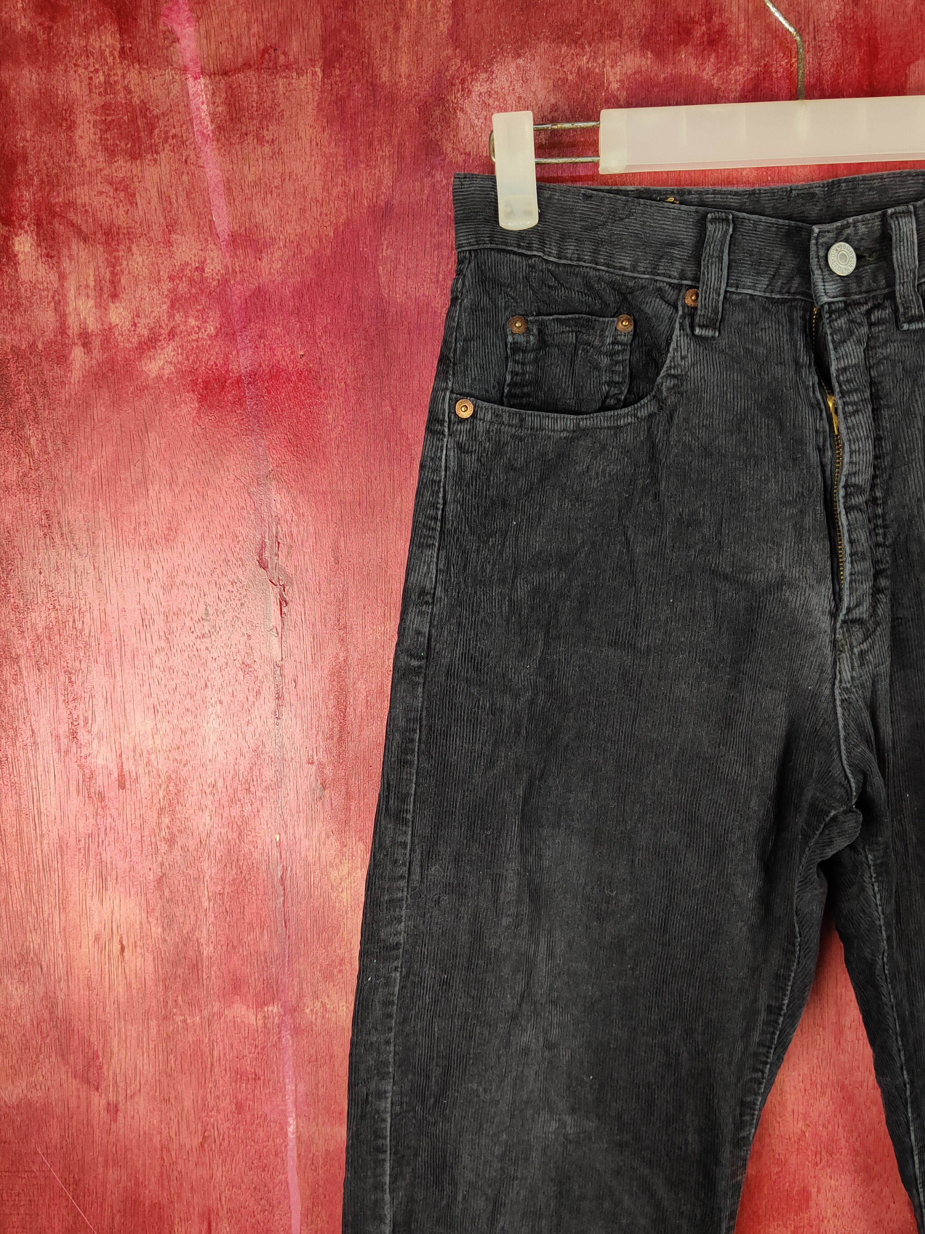 Vintage Bobson Dark Blue faded vintage cargo Corduroy Pants #S1560 Size US 28 / EU 44 - 3 Thumbnail