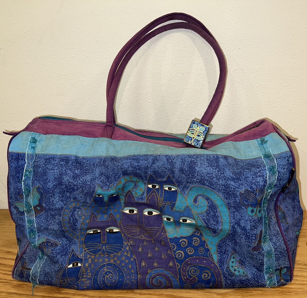Vintage LAUREL BURCH Cat Weekender Travel Duffle Bag Tote Size ONE SIZE - 1 Thumbnail