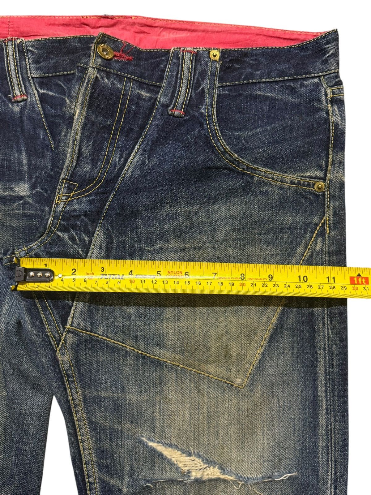 Eternal Vintage Japan Eternal Mud Wash Faded Whisker Straight Leg Size US 35 - 13 Thumbnail