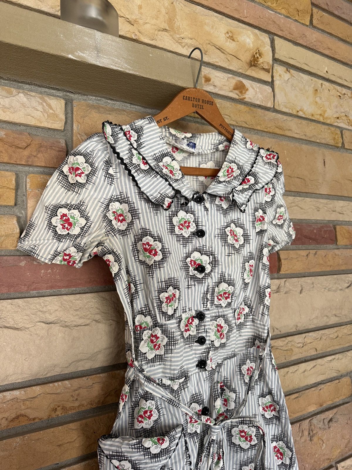 Vintage Vintage 40s Kerrybrooke Fashions Floral Dress Size S / US 4 / IT 40 - 4 Thumbnail