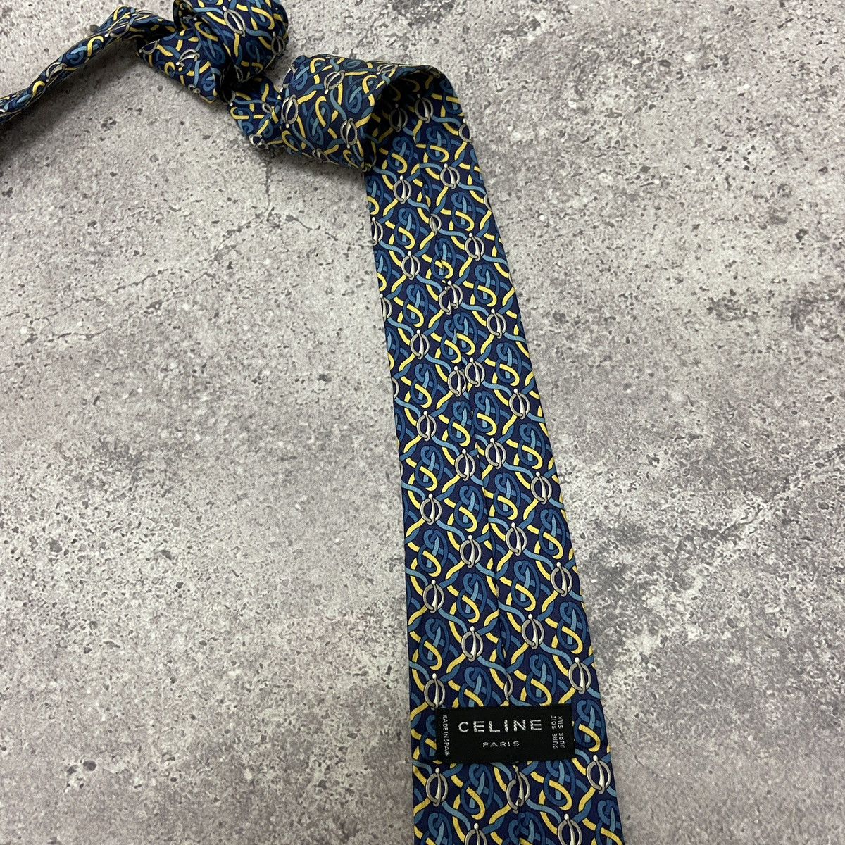 Celine Vintage 90s Celine monogram tie Silk Spain y2k luxury hype Size ONE SIZE - 7 Thumbnail
