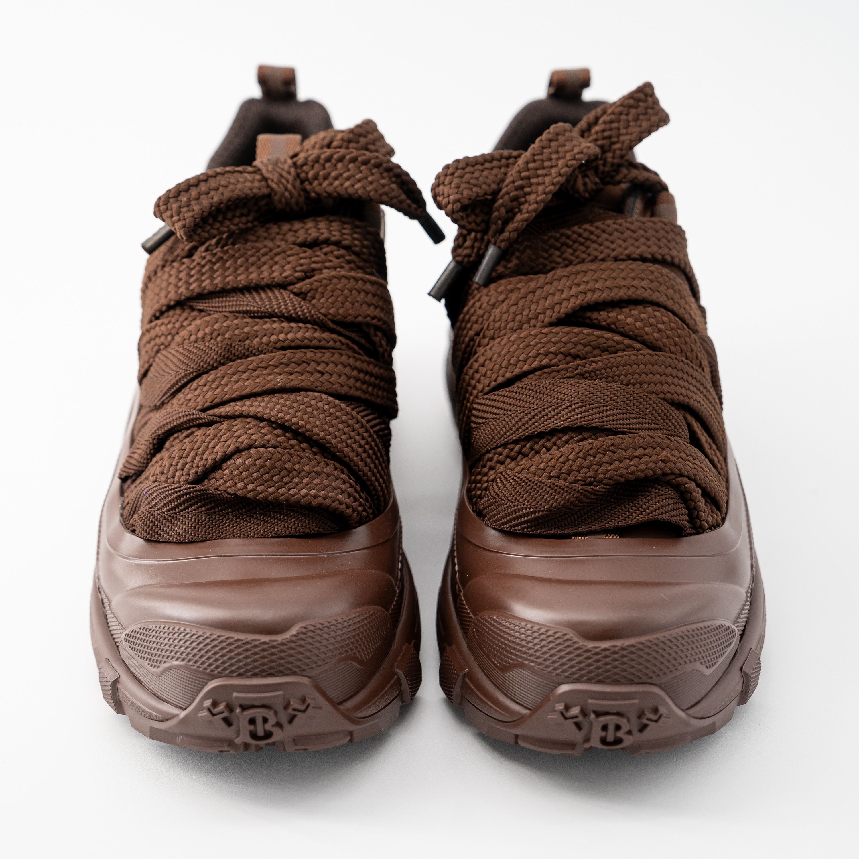 Burberry Burberry Arthur Lace Brown Sneakers Leather Earth Big Laces Size US 12 / EU 45 - 2 Thumbnail