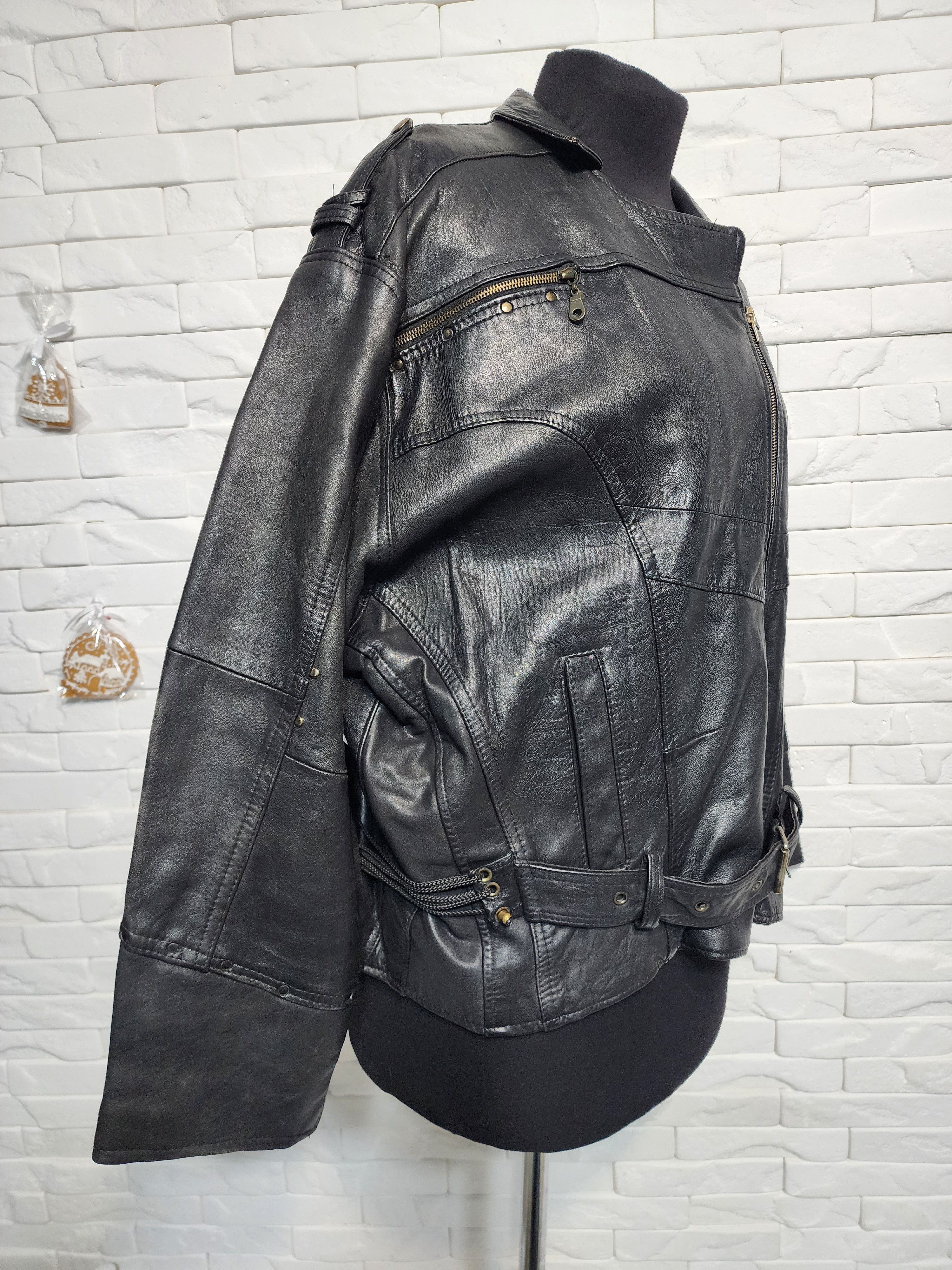 Sports Specialties Women's Leather Biker Jacket: Tough Moto Rocker Outfit Size XXL / US 16-18 / IT 52-54 - 3 Thumbnail