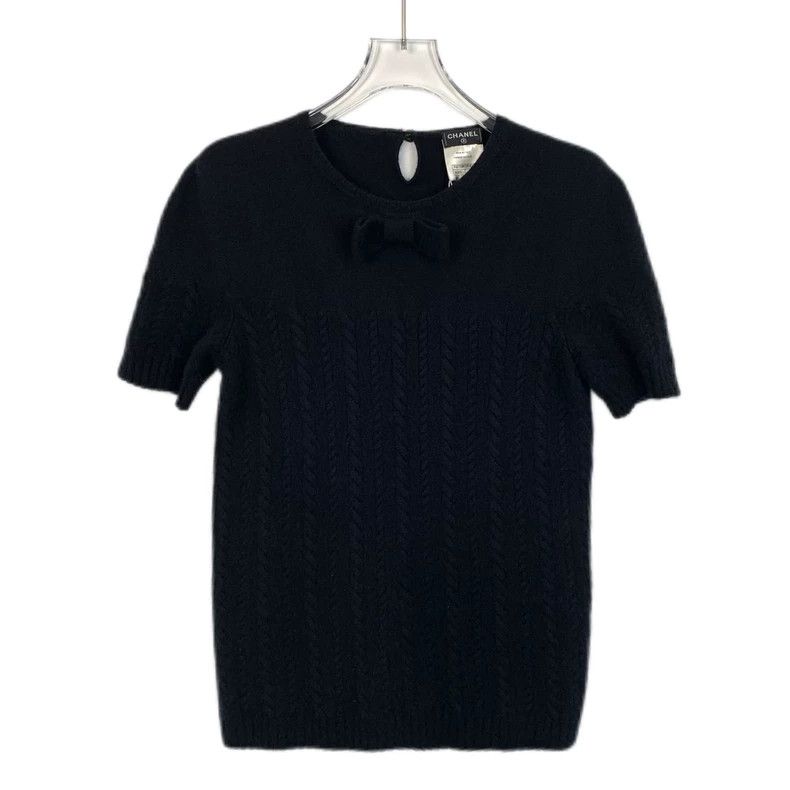 Chanel Chanel Black Knit Short Sleeve Sweater-dmc Size US XS / EU 42 / 0 - 1 Thumbnail