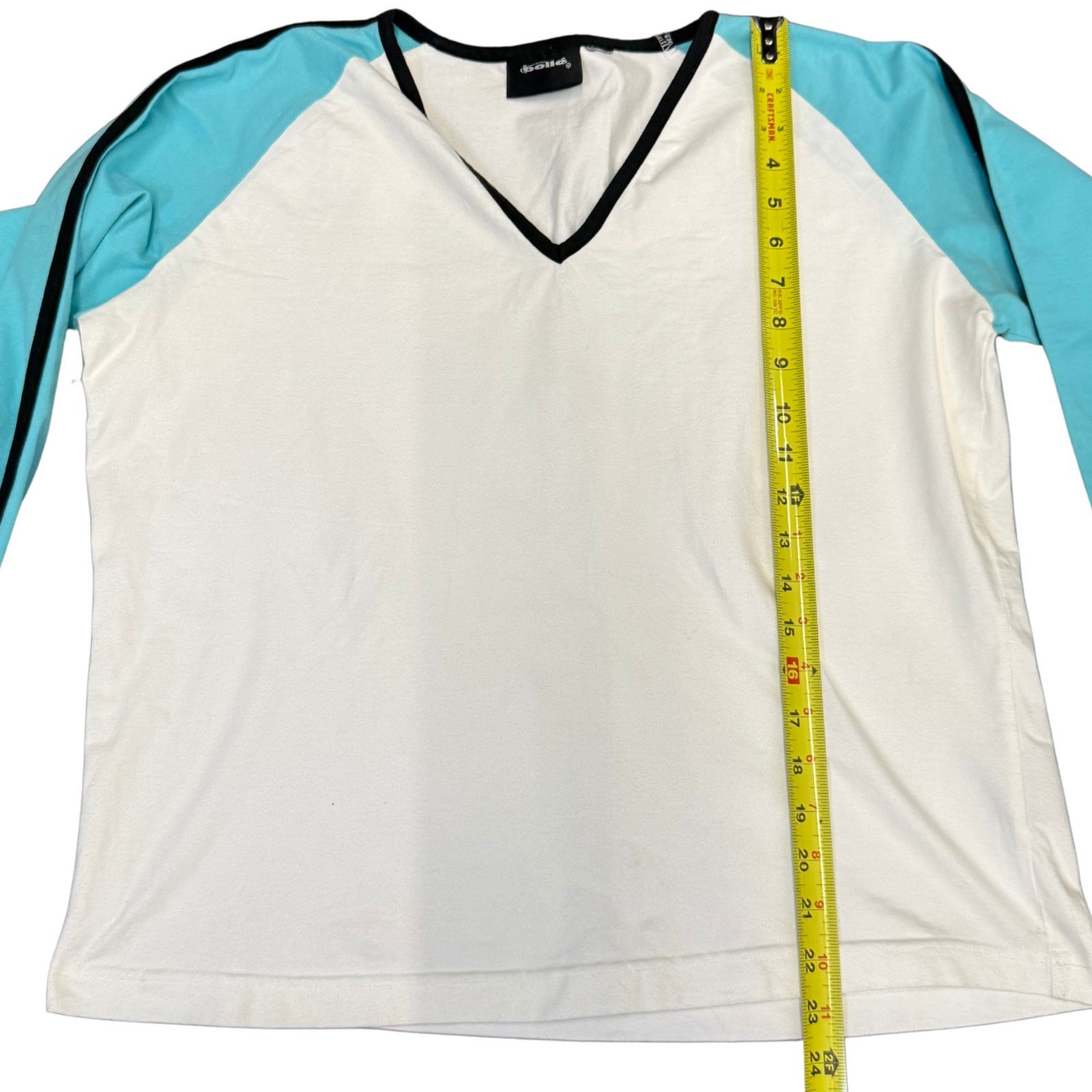 Bolle Vintage Half Sleeve V-Neck Baseball Tee | Women's XL | Bolle Size XL / US 12-14 / IT 48-50 - 4 Thumbnail
