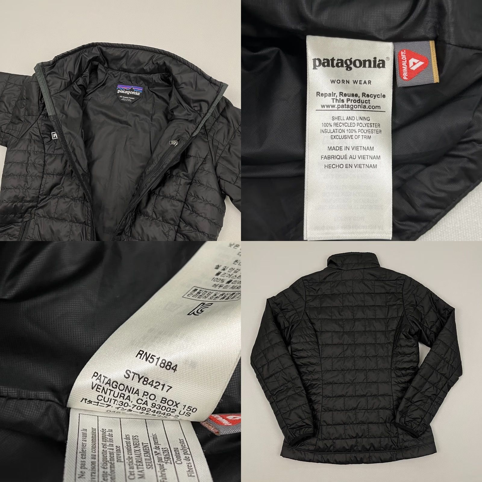 Patagonia Patagonia Nano Puff Jacket Womens XS Black Quilted Primaloft Insulated Hiking Jacket Size XS / US 0-2 / IT 36-38 - 8 Thumbnail