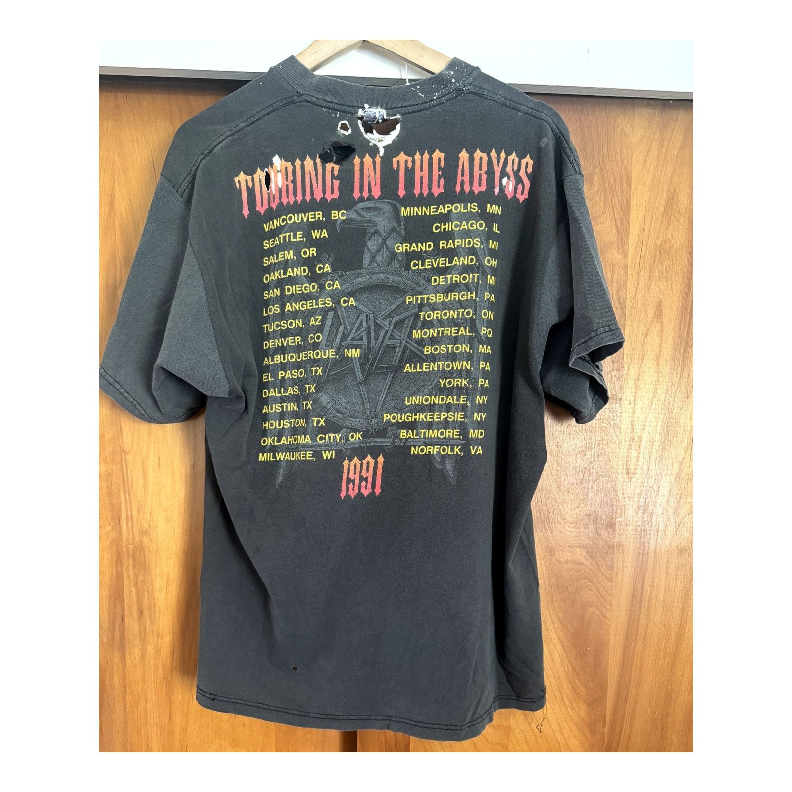 Brockum Vintage Slayer Band Touring in the Abyss Brockum 1991 XL Size US XL / EU 56 / 4 - 2 Thumbnail