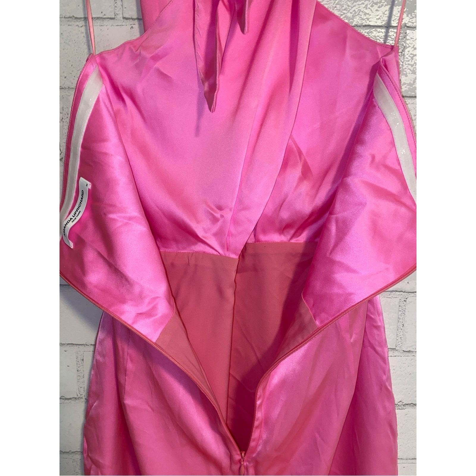 REVOLVE Revolve $287 Amanda Uprichard Jade Silk Dress Hot Pink M Size M / US 6-8 / IT 42-44 - 9 Thumbnail