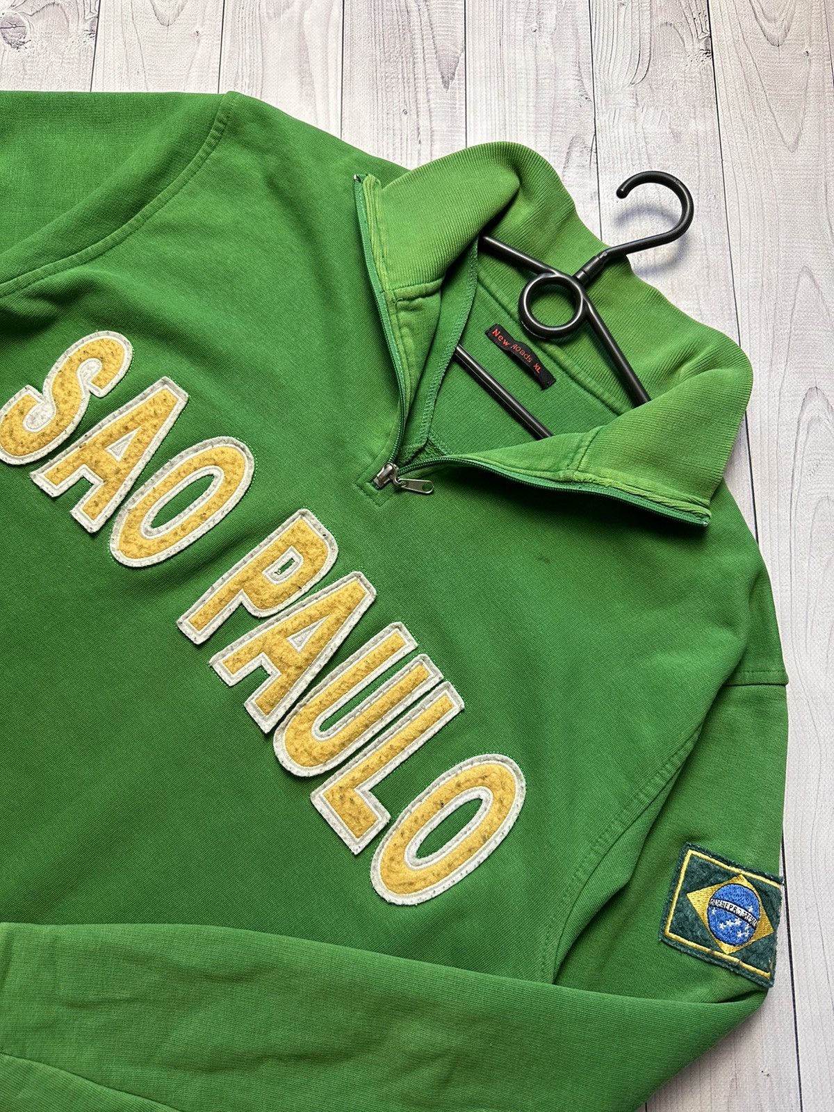Vintage Vintage Sao Paolo soccer jacket green Brazil Brasil XL Size US XL / EU 56 / 4 - 7 Thumbnail