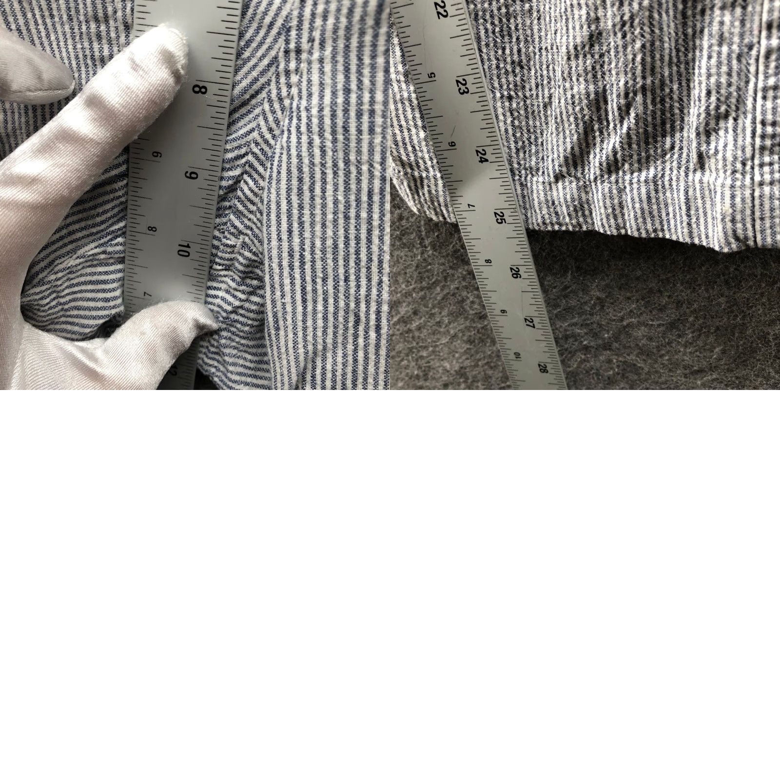 Vintage Artisan NY Cotton Linen Pants Womens 6 Pull On Blue White Stripe Wide Leg Ankle Size 28" / US 6 / IT 42 - 8 Thumbnail