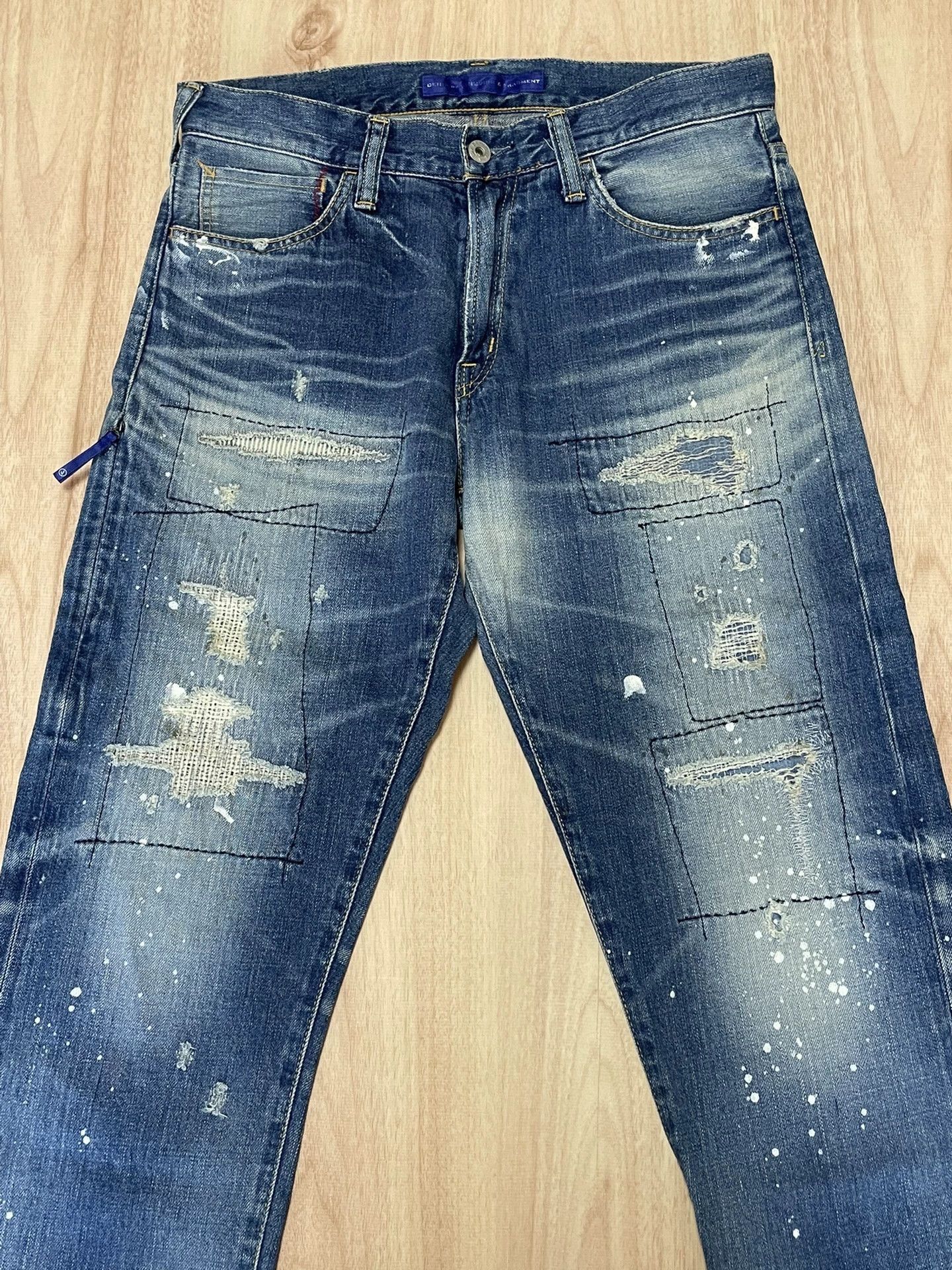Vanquish Blue Distressed Paint Splatter Denim Jeans Size 28 Size US 28 / EU 44 - 3 Thumbnail