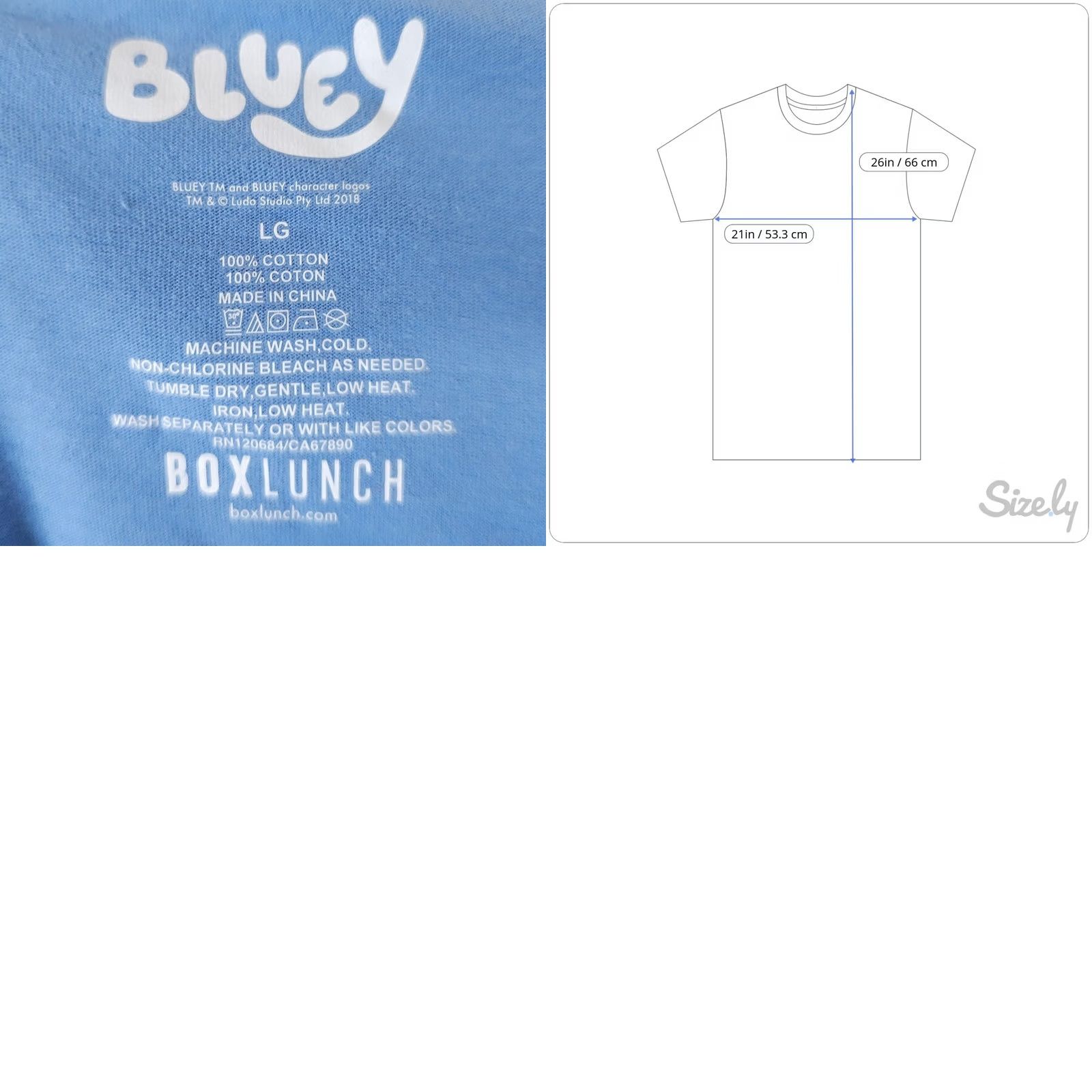 Vintage Bluey T Shirt Mens Large Blue Ludo Studio Embroidered Cartoon Cotton Crew Neck Short Sleeve Shirt Mens Girls Boys Added? Size US L / EU 52-54 / 3 - 8 Thumbnail
