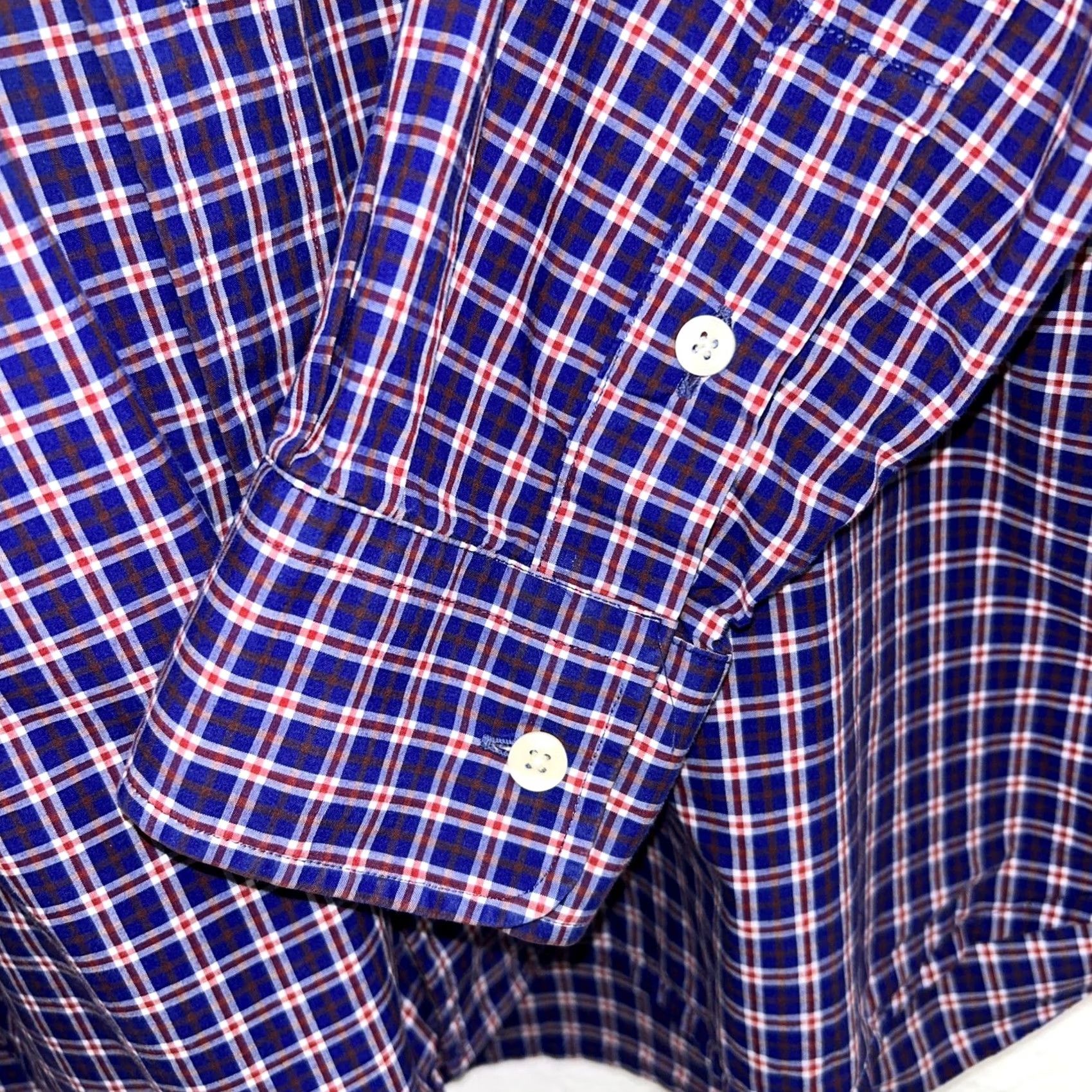Vintage VINTAGE Gitman Bros Plaid Blue Button Up Shirt Long Sleeve USA Made Size Large Mens Regular Button-Down Collar Size US L / EU 52-54 / 3 - 3 Thumbnail