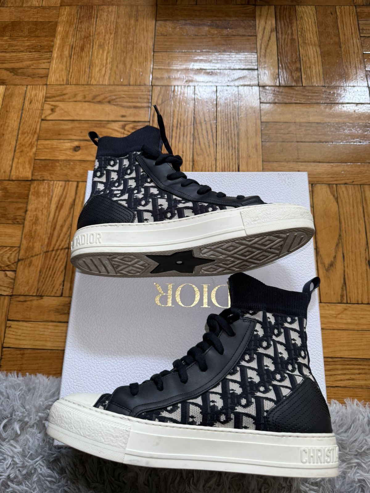 Christian Dior Monsieur × Dior Christian Dior High Top Sneakers - Deep Blue Dior Oblique Size US 8.5 / IT 38.5 - 8 Thumbnail