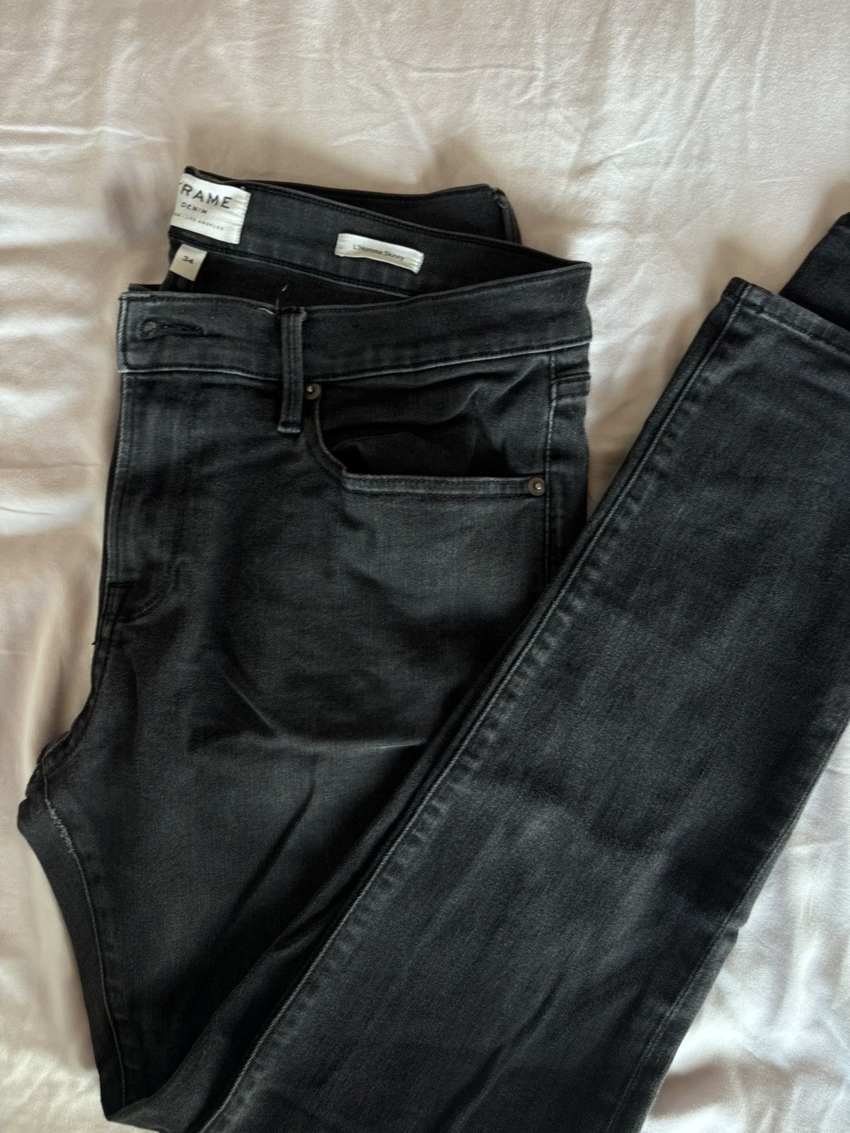 Frame FRAME L’Homme Skinny Jeans — Washed Black (W34) Size US 34 / EU 50 - 3 Thumbnail