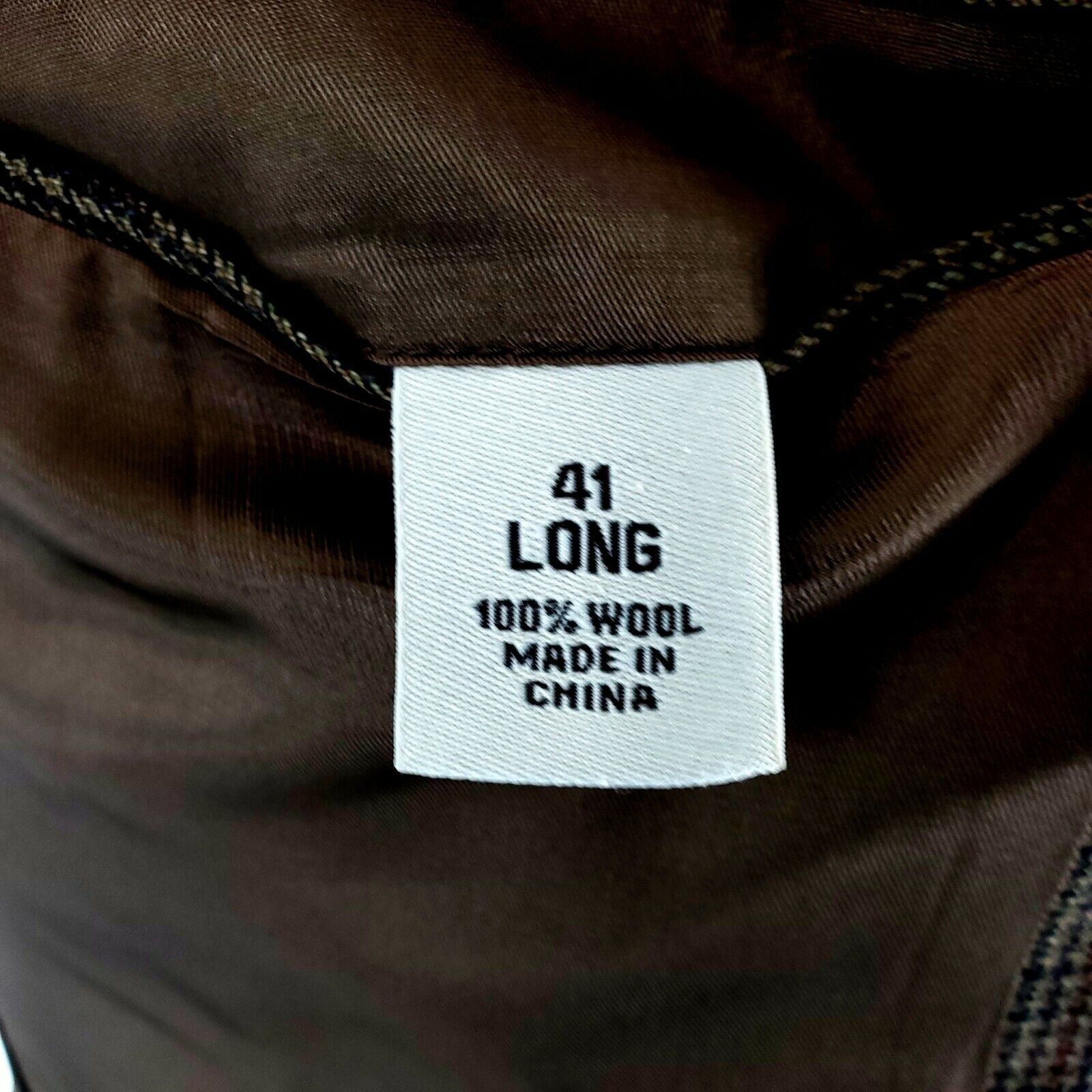 Pronto Uomo Pronto Uomo Wool 2 Button Blazer 42L Brown Houndstooth Windo Size 42L - 9 Thumbnail
