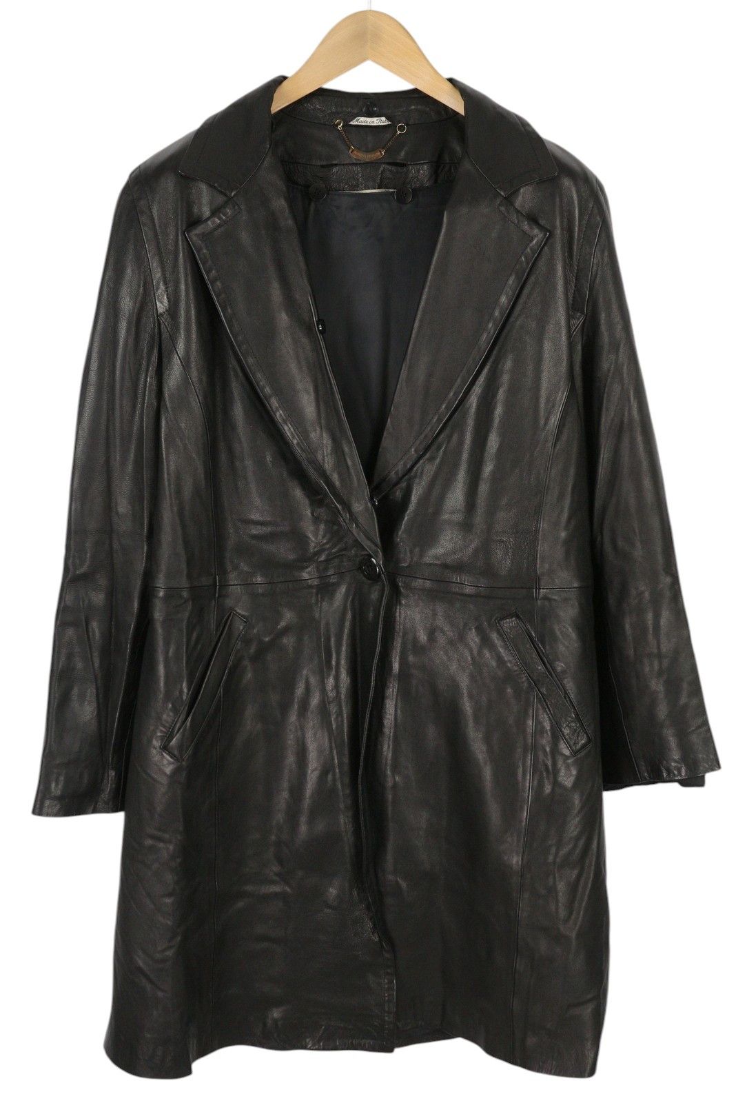 Marina Rinaldi M Vintage Black Leather Removable Lining Mid-Length 86460 Size M / US 6-8 / IT 42-44 - 1 Thumbnail