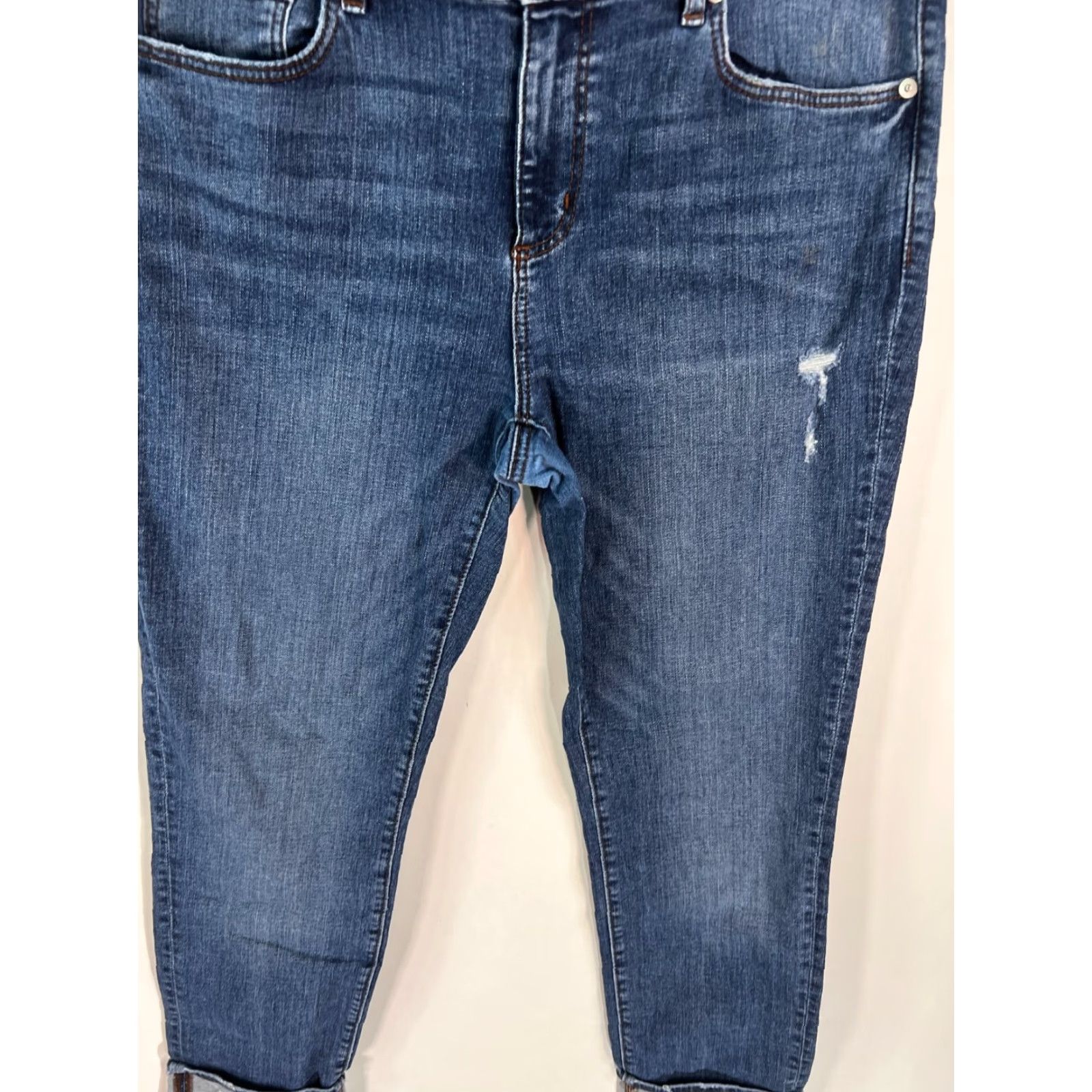 Loft Loft Ann Taylor Made & Loved Womens Modern Straight Jeans 29/8 Blue 34X28 Size 29" - 3 Thumbnail