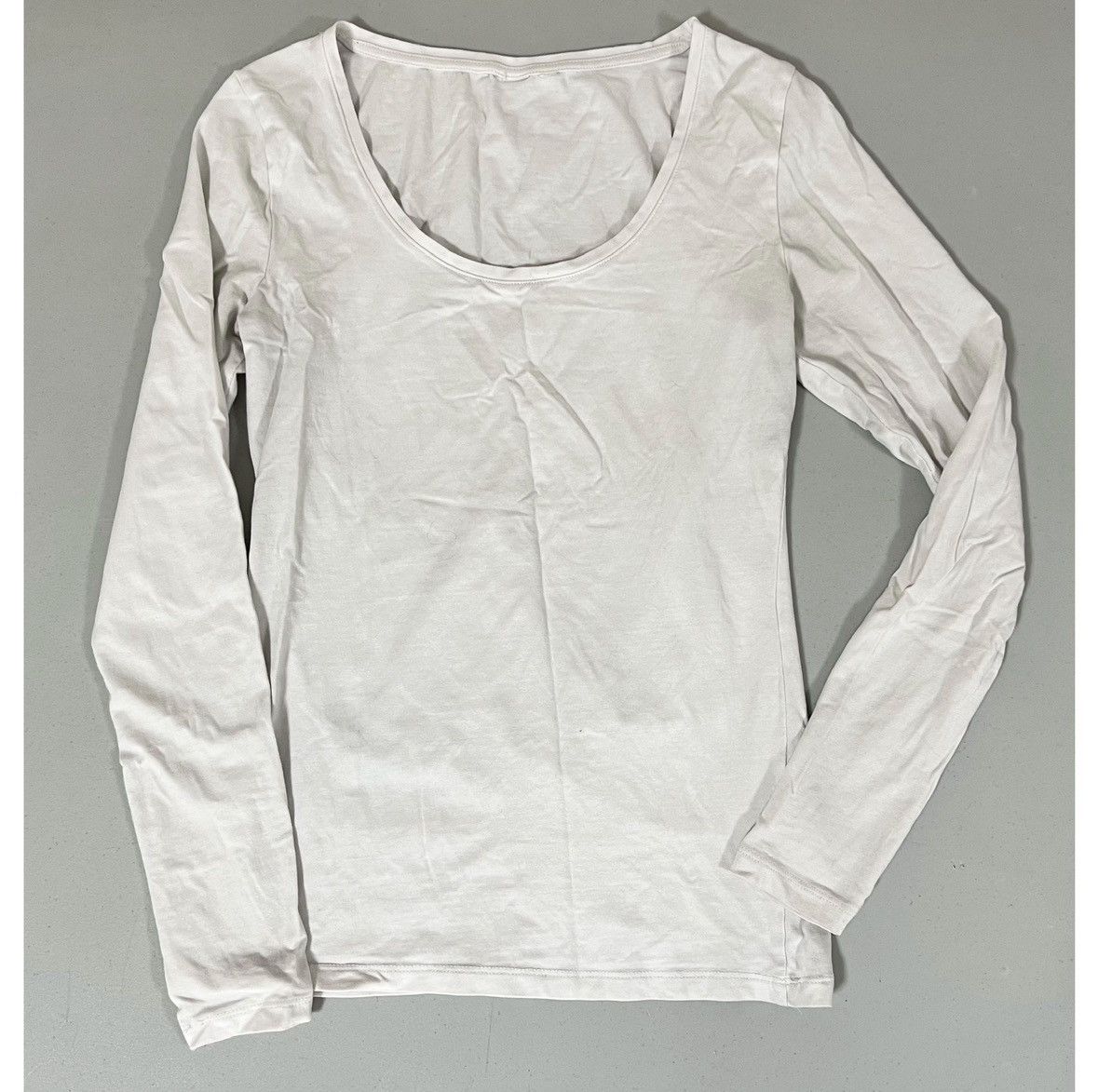 Vintage White Solid Long Sleeve Tee T-Shirt Top Blouse Size S 🤍 #top Size S / US 4 / IT 40 - 1 Thumbnail