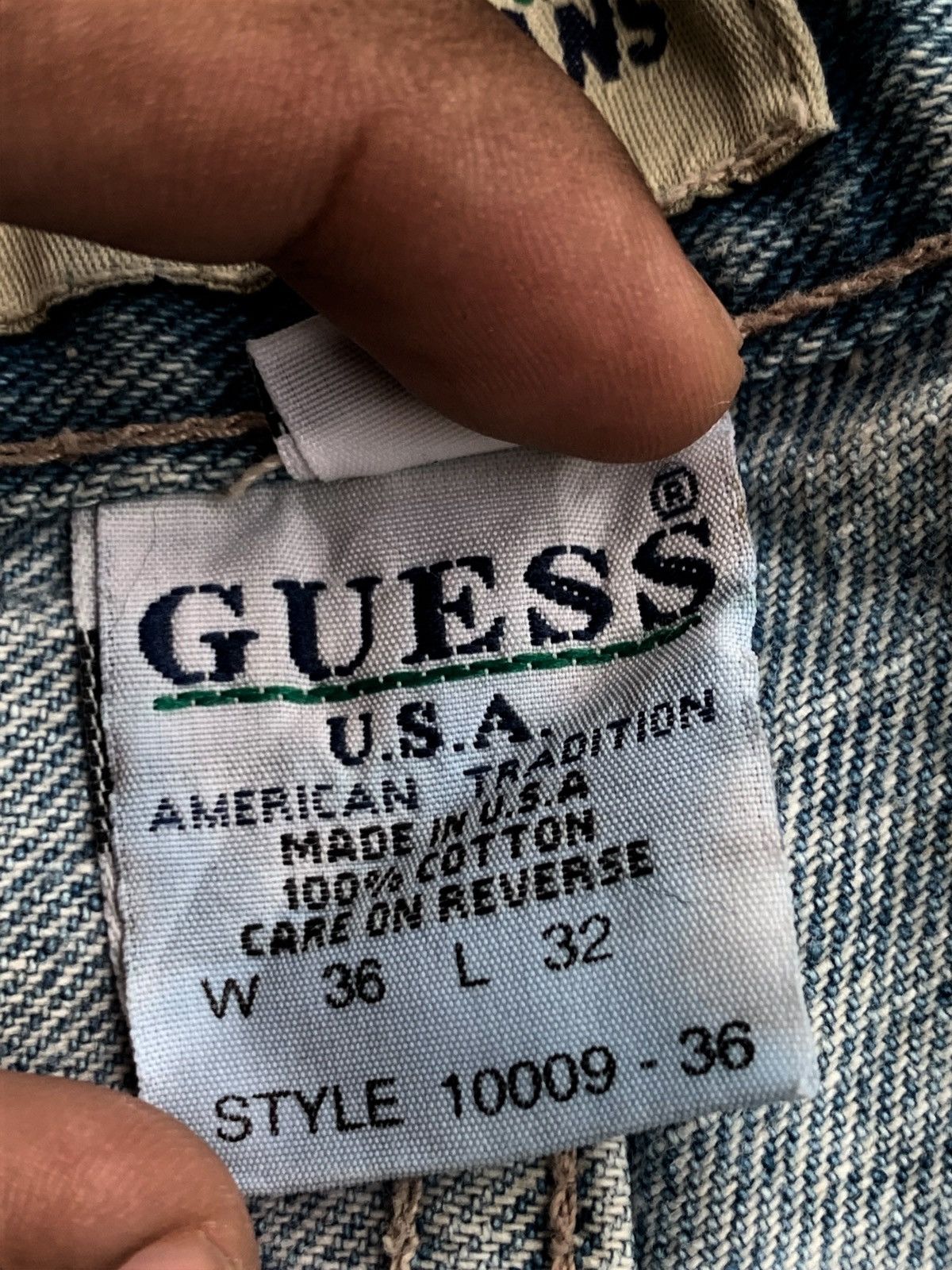 Guess × Japanese Brand × Vintage American Guess Light Blue Baggy Distressed Jeans Size US 34 / EU 50 - 9 Thumbnail