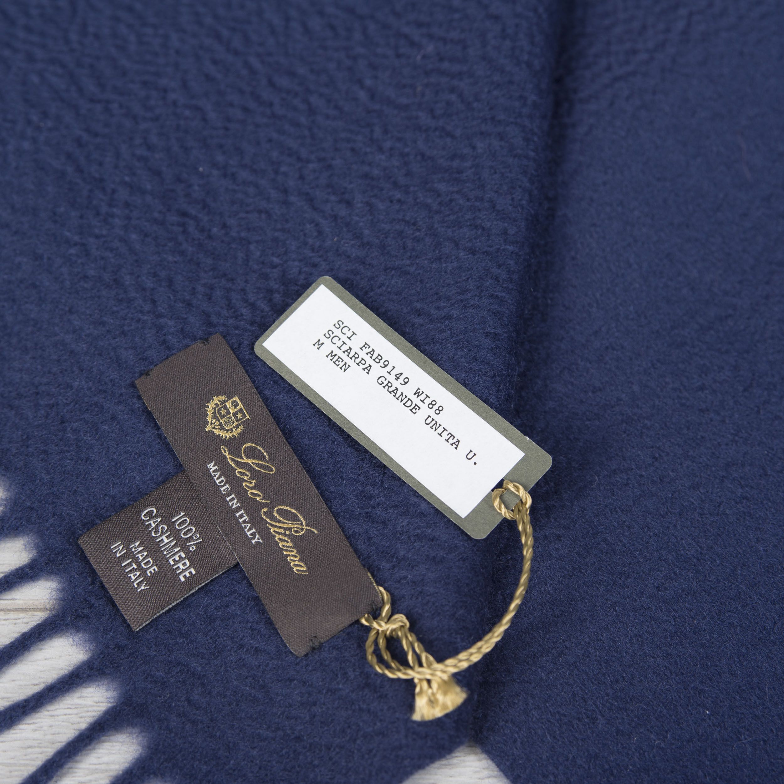 Loro Piana Grande Unita Scarf In Blue Cashmere Size ONE SIZE - 5 Thumbnail