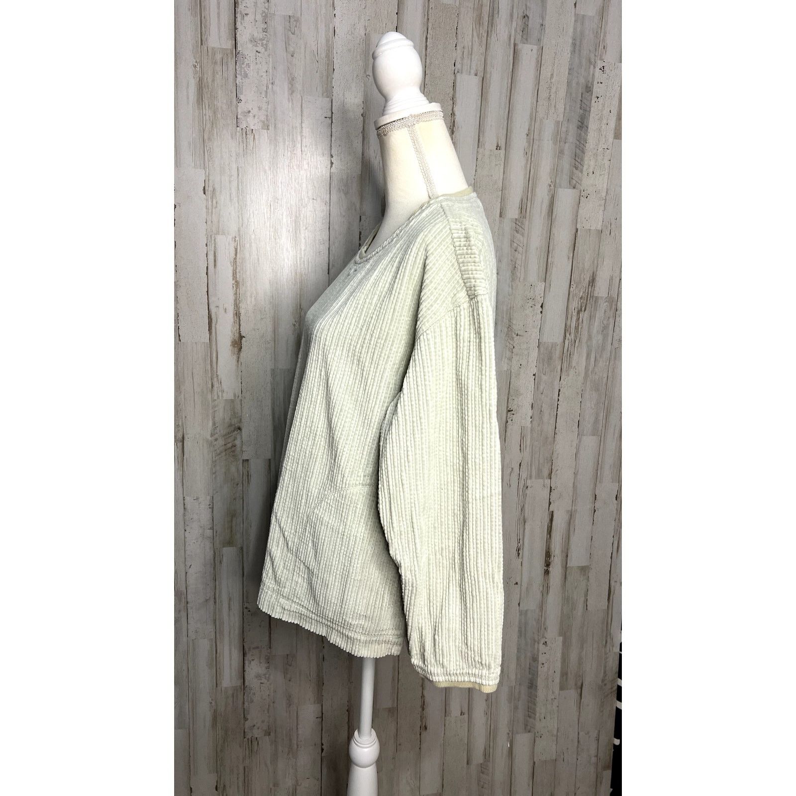 J. Jill J.Jill Vintage Seafoam Green Ribbed Knit Pullover Sweater Size S / US 4 / IT 40 - 4 Thumbnail