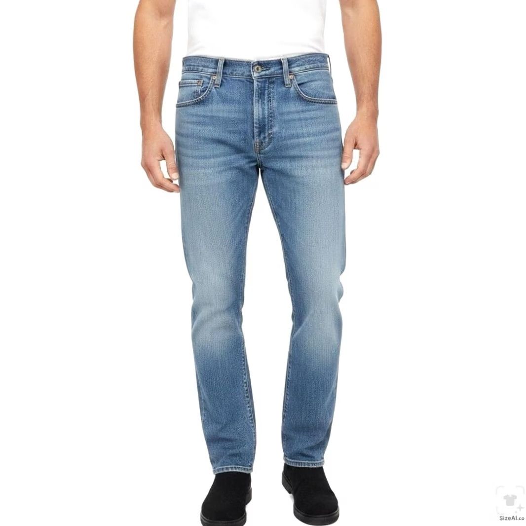 Levi's Levi's 505 Jeans Mens 32x30 Blue Medium Wash Tapered Slim Denim Zip Fly Size US 32 / EU 48 - 4 Thumbnail