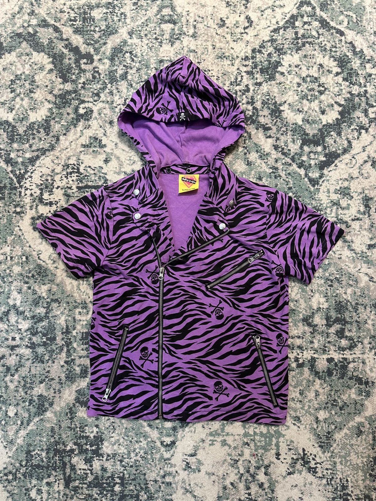 20471120 2000s Super Lovers - Double Collar Zipper Shirt With Hoodie Size US S / EU 44-46 / 1 - 2 Thumbnail