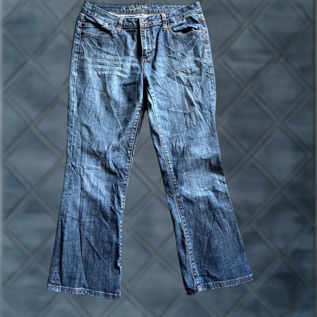Denime VINTAGE Salt Works Jeans Bootcut 5-Pocket Denim Blue Size 14P Petites Mid Rise 30in Inseam Stretch Belt Loops Womens Size 36" / US 14 / IT 50 - 1 Thumbnail