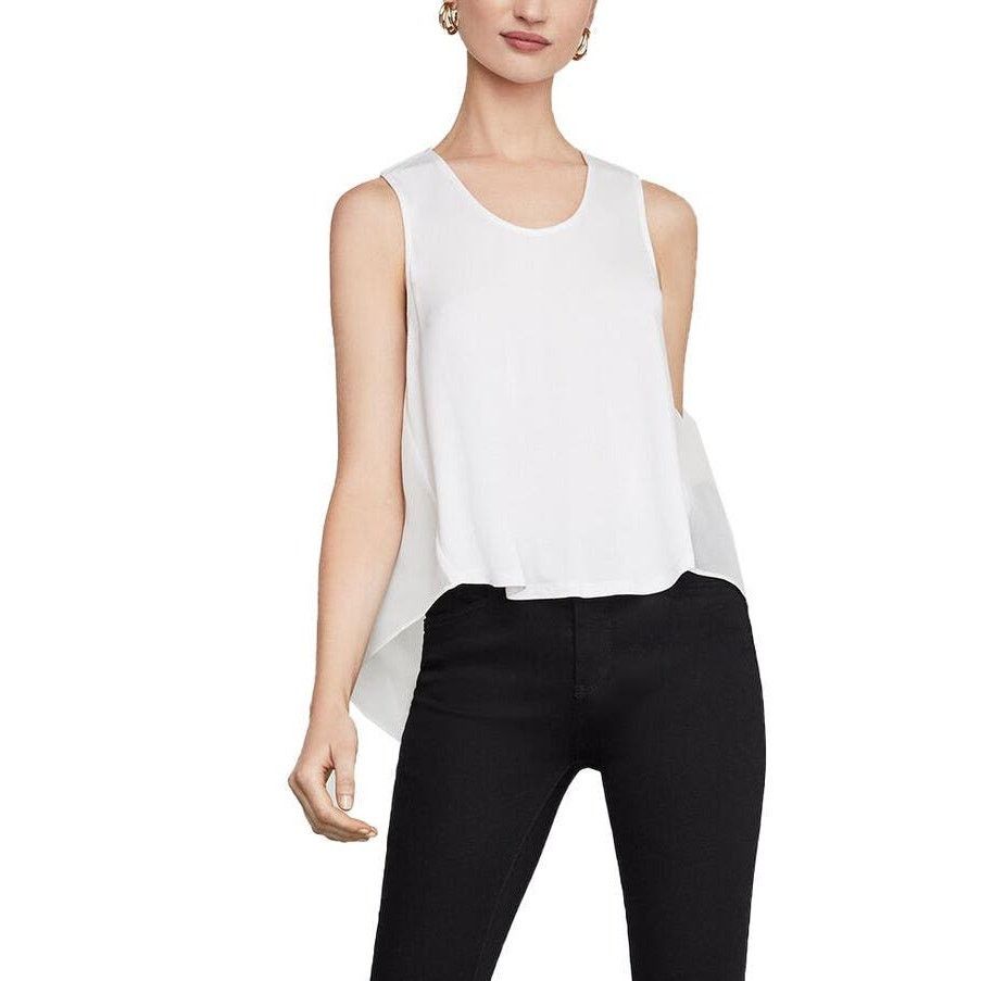 Bcbgmaxazria BCBG Maxazria White High Low Sheer Sleeveless Top Sz M Size M / US 6-8 / IT 42-44 - 1 Thumbnail