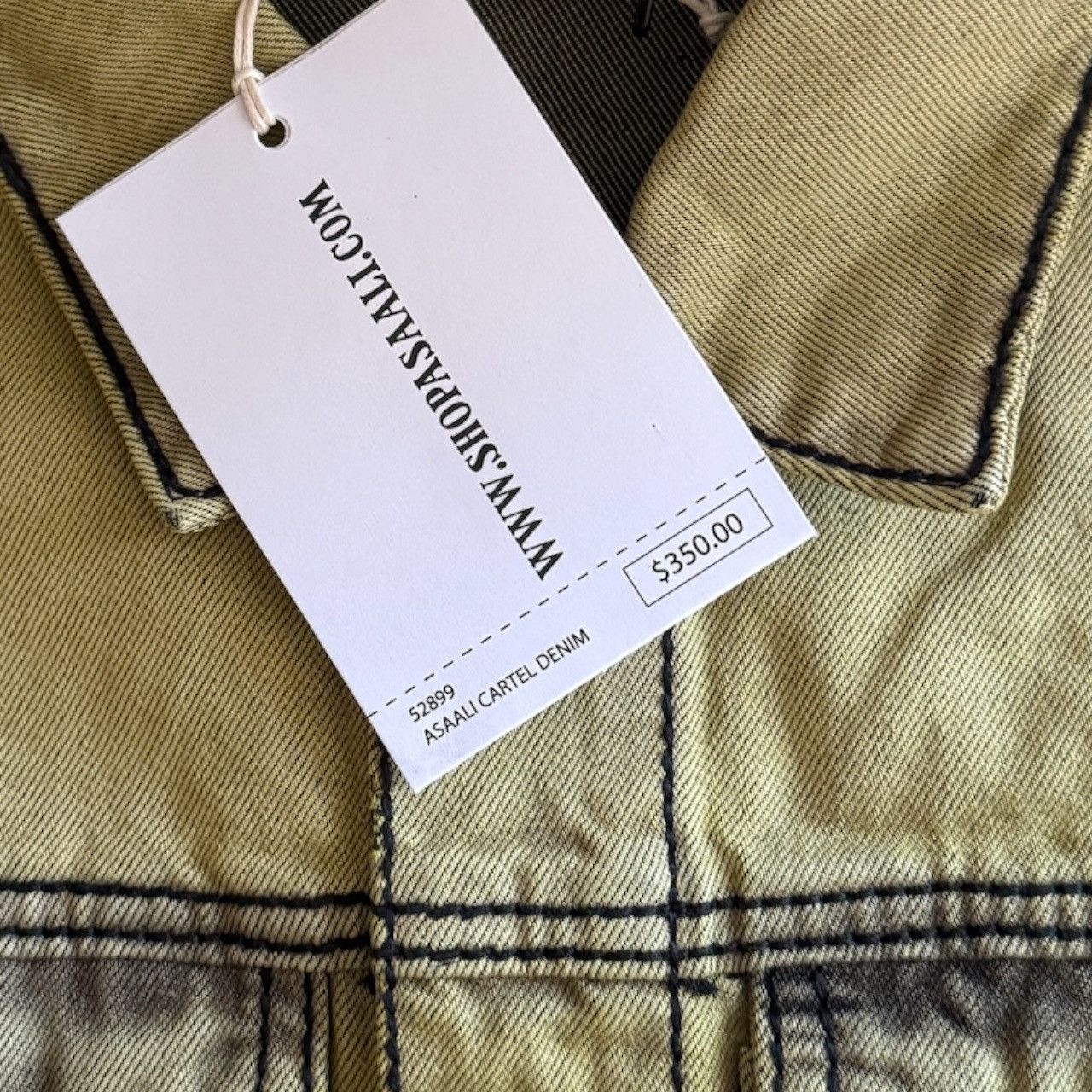 Asaali XL Asaali Cartel Mustard Yellow Stone Wash Denim Jacket Size US XL / EU 56 / 4 - 4 Thumbnail