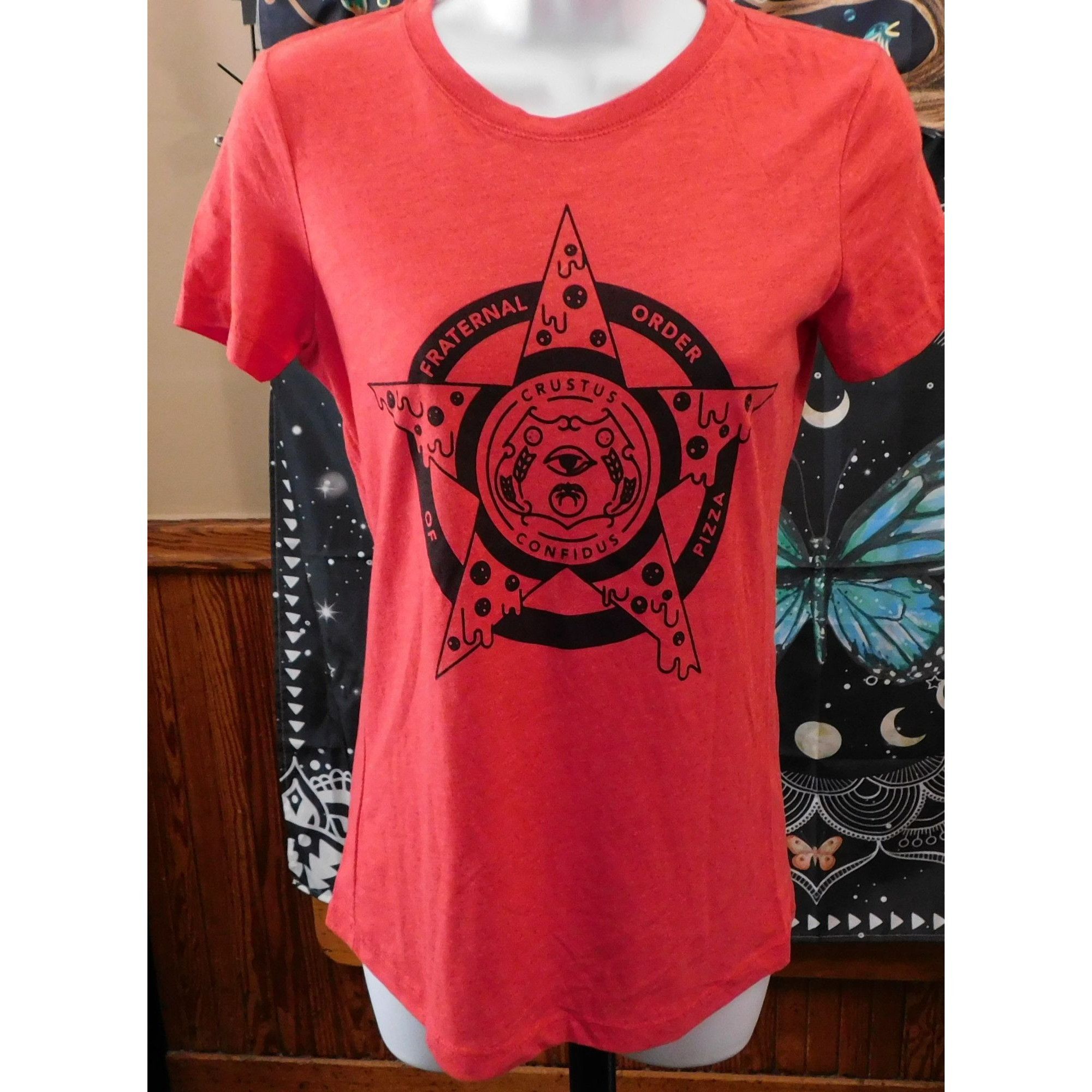 Other Fraternal Order Of Pizza Red Novelty Tee Size M / US 6-8 / IT 42-44 - 2 Thumbnail
