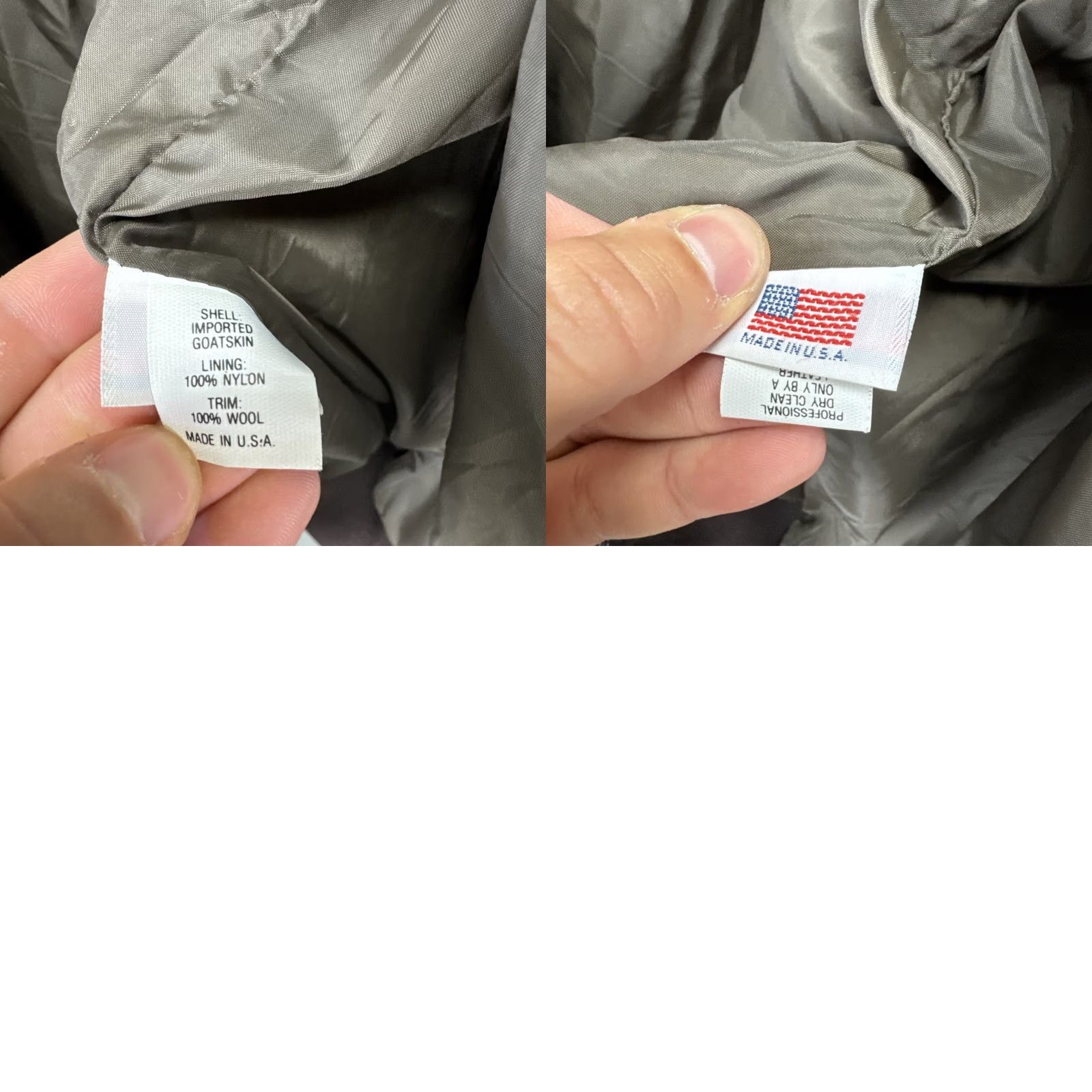 Vintage VINTAGE LL Bean Bomber Jacket Brown Leather Goatskin Wool Trim USA Aviator Size 46 Men Size US S / EU 44-46 / 1 - 11 Thumbnail