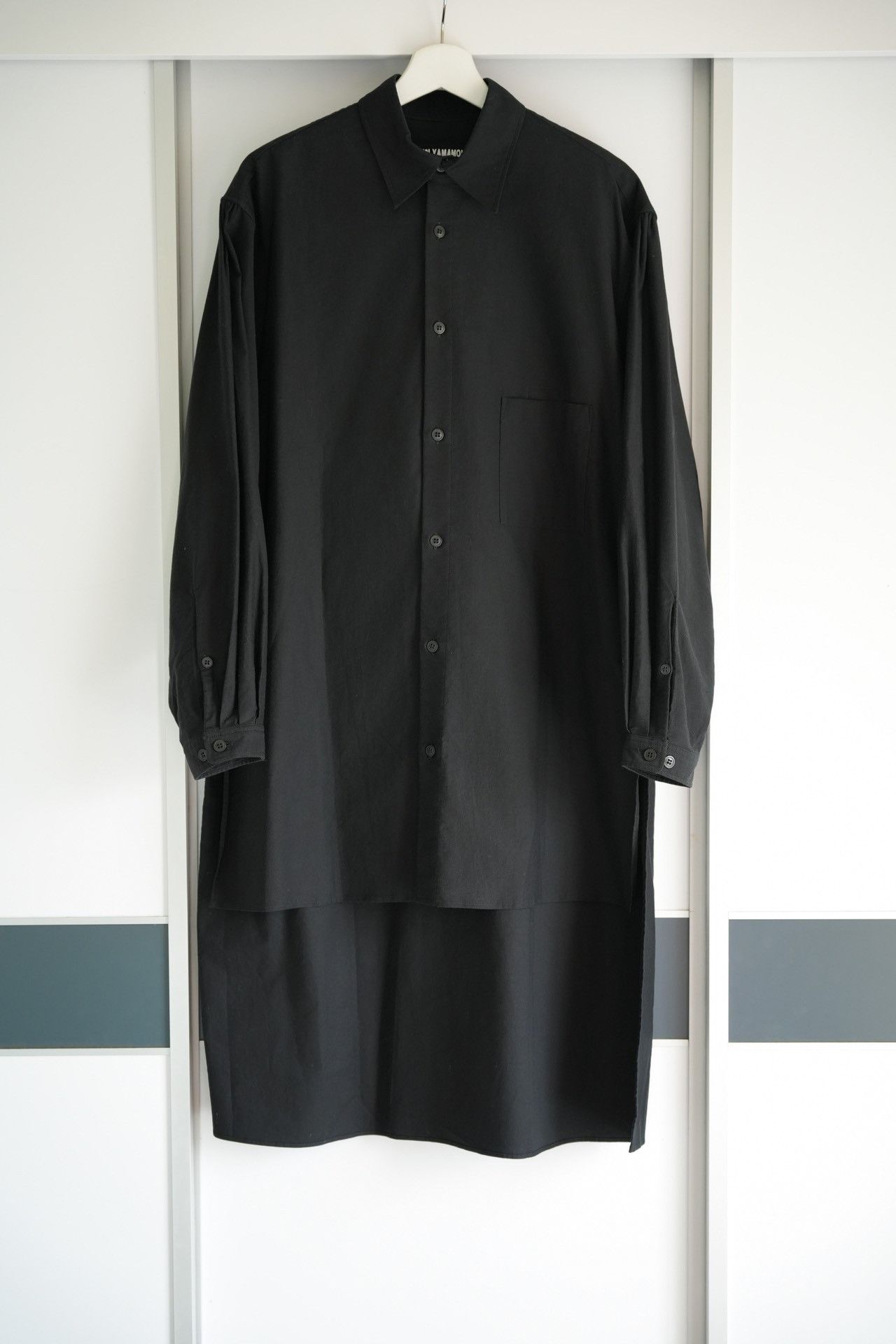image of Yohji Yamamoto 17Ss Signature Printed Staff Wear Shirt in Black, Men's (Size Large)