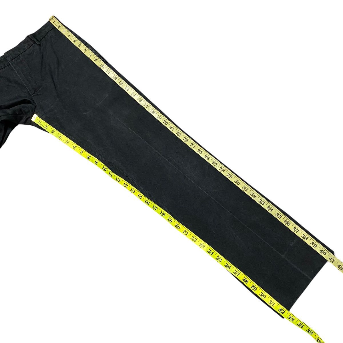 Dior × Hedi Slimane SS04 'STRIP' Dior Homme Black Faded Pants Leather Trimmed Size US 29 - 20 Thumbnail