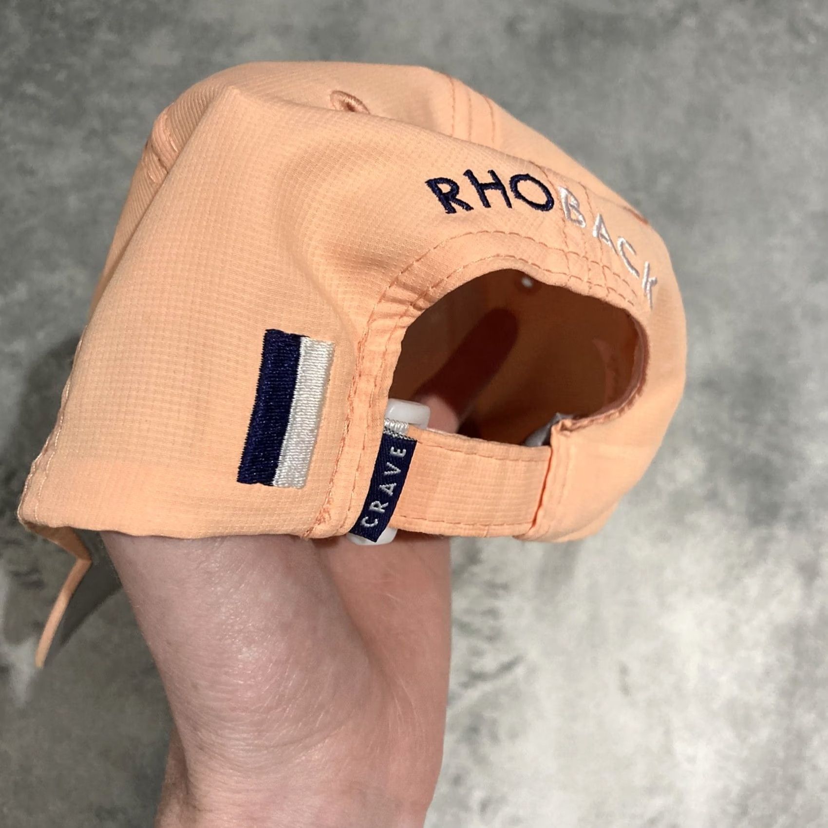 Logo 7 Rhoback The Poly Activewear Logo Canvas Baseball Hat Cap Discontinued Peach Adjustable Unisex Adults Summer Winter Spring Fall Size ONE SIZE - 4 Thumbnail