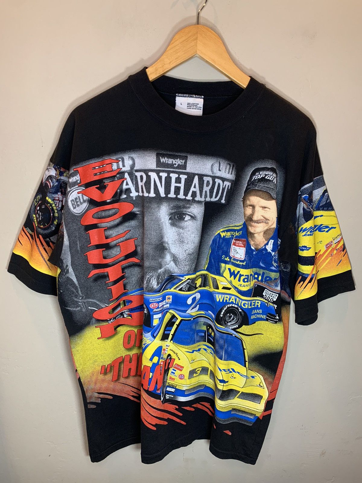 NASCAR *RARE* Vintage 90’s Dale Earnhardt NASCAR AOP Racing T-Shirt Size US L / EU 52-54 / 3 - 1 Thumbnail