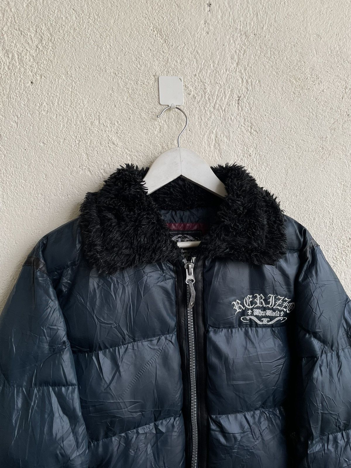 Bomber Jacket Fur Jacket Black Opium Jacket 2000s Rerizo Japan Fur