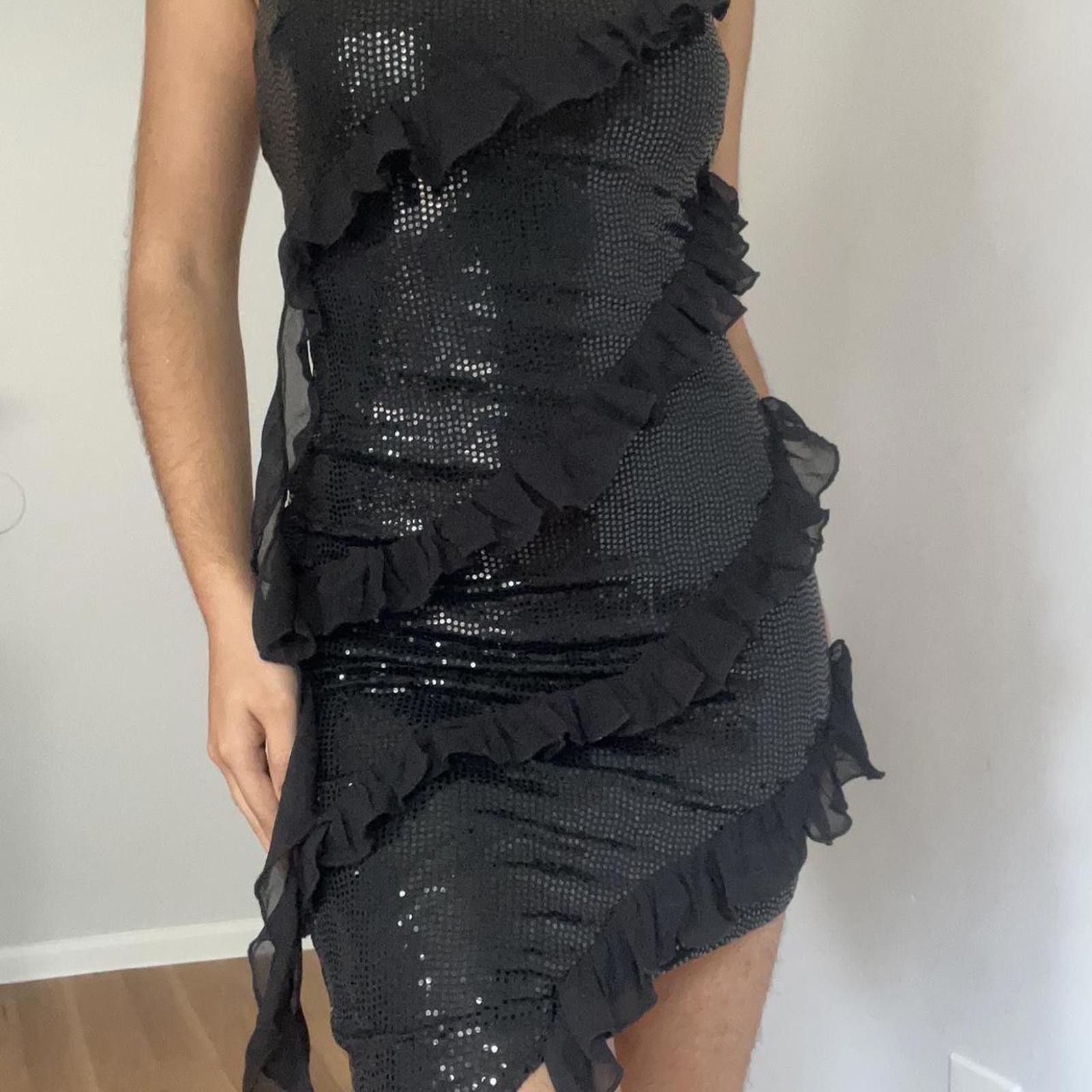 Other Black sequin ruffle strapless dress #glamour #party Size S / US 4 / IT 40 - 3 Thumbnail