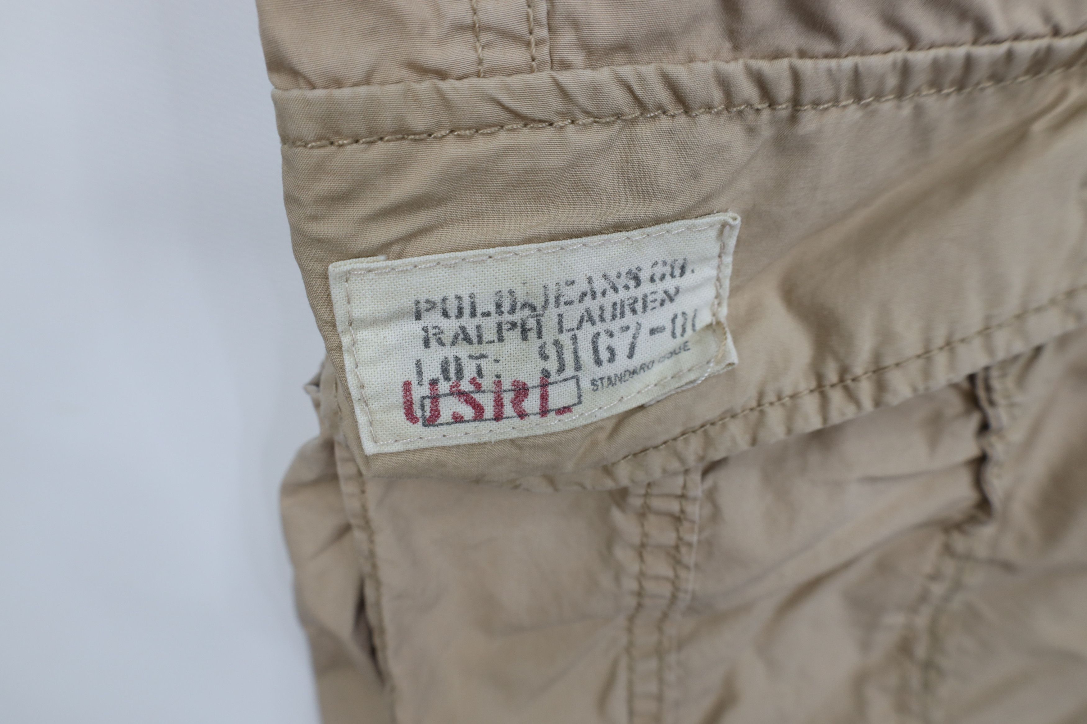 Ralph Lauren Vintage 90s Ralph Lauren Spell Out Cargo Shorts Beige Cotton Size US 32 / EU 48 - 8 Thumbnail