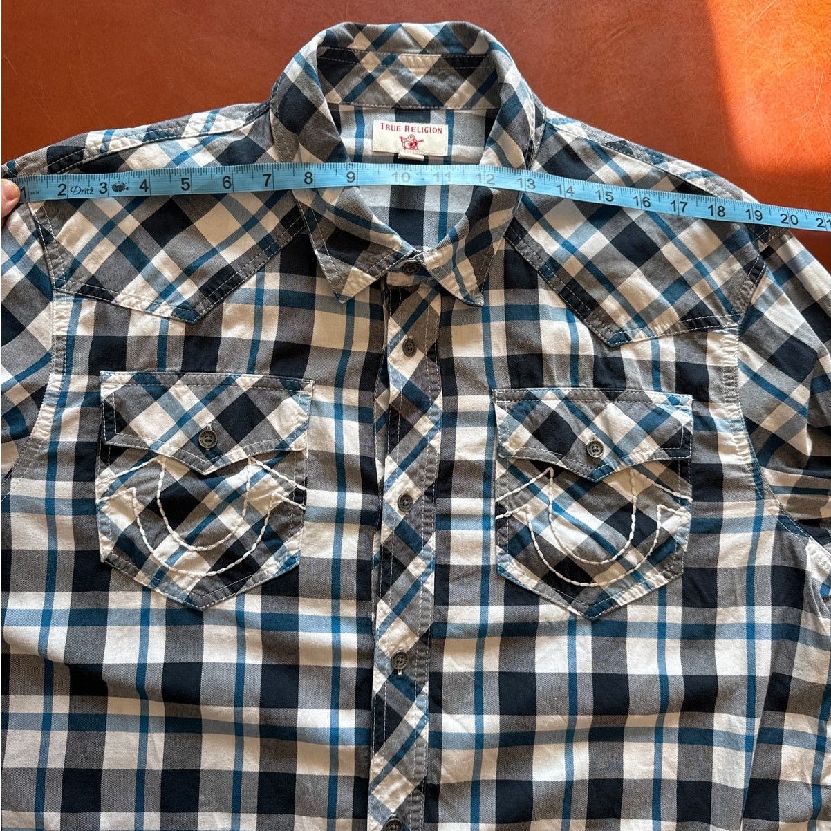 True Religion True Religion Men’s Long Sleeve Western Shirt Blue Plaid L Size US L / EU 52-54 / 3 - 6 Thumbnail